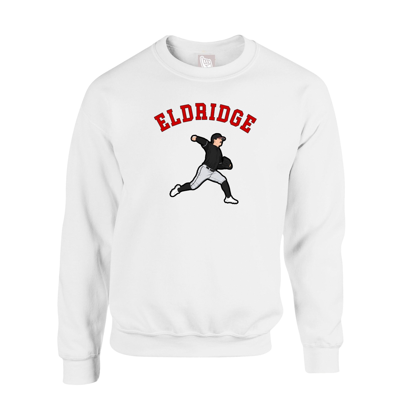 Fleece Crew — Shirsey Arch in White