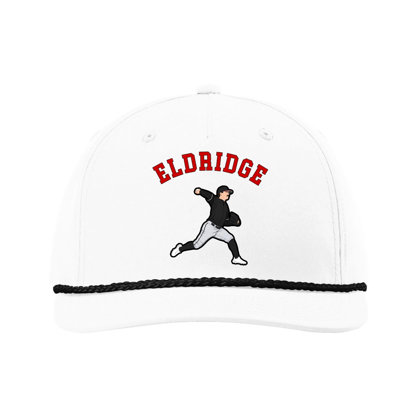 Five-Panel Classic Rope Cap — Shirsey Arch in White