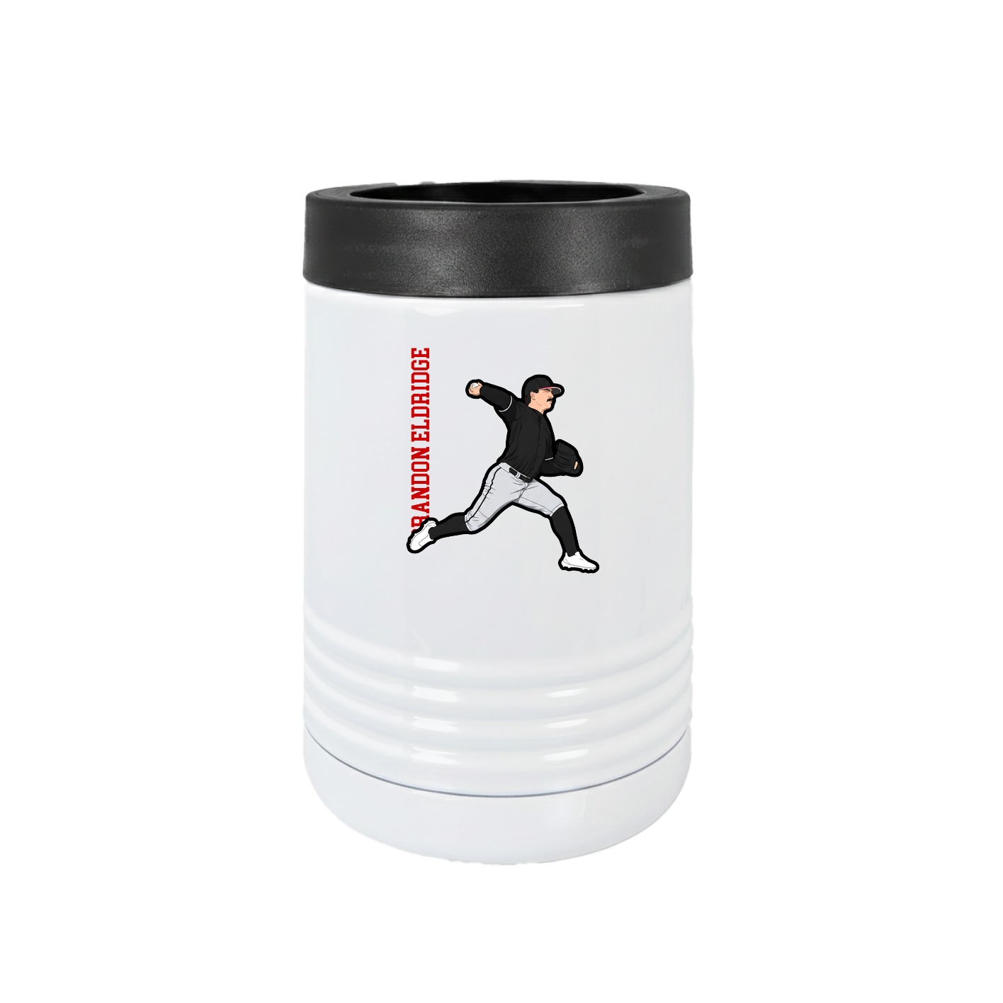 Beverage Holder — Name Vertical in White