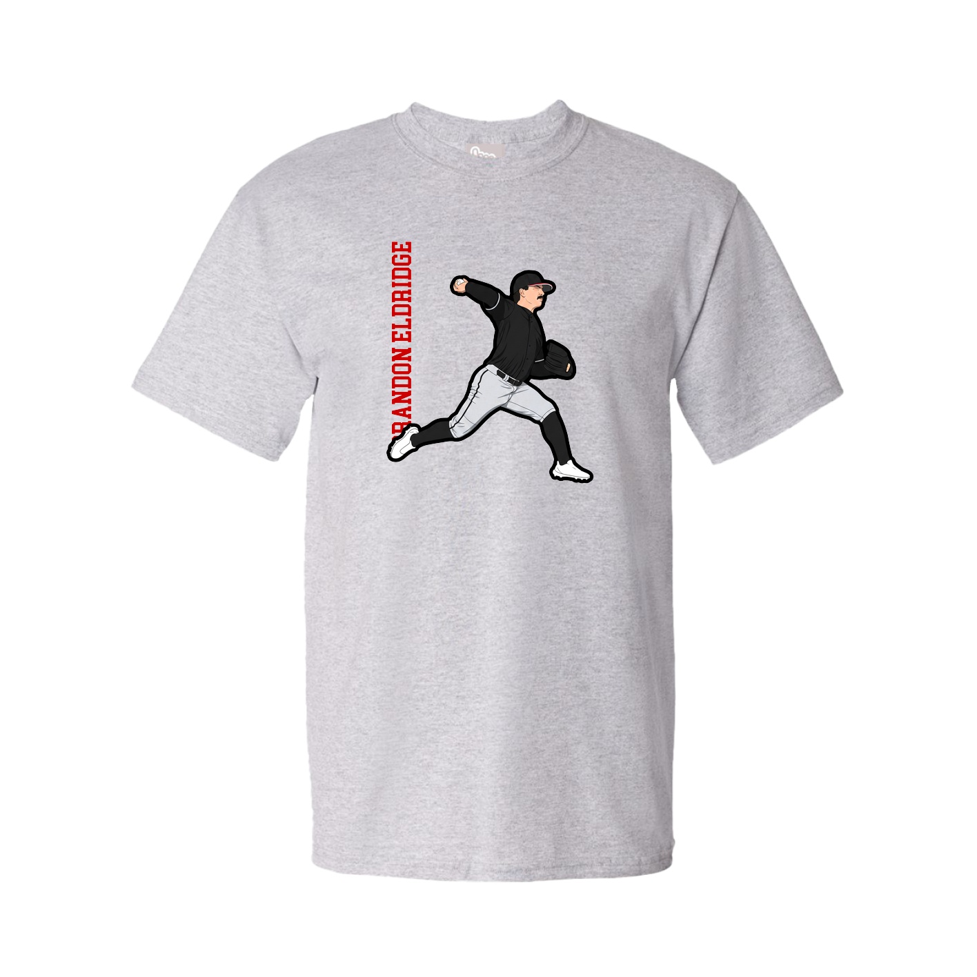 Tee — Name Vertical in Grey