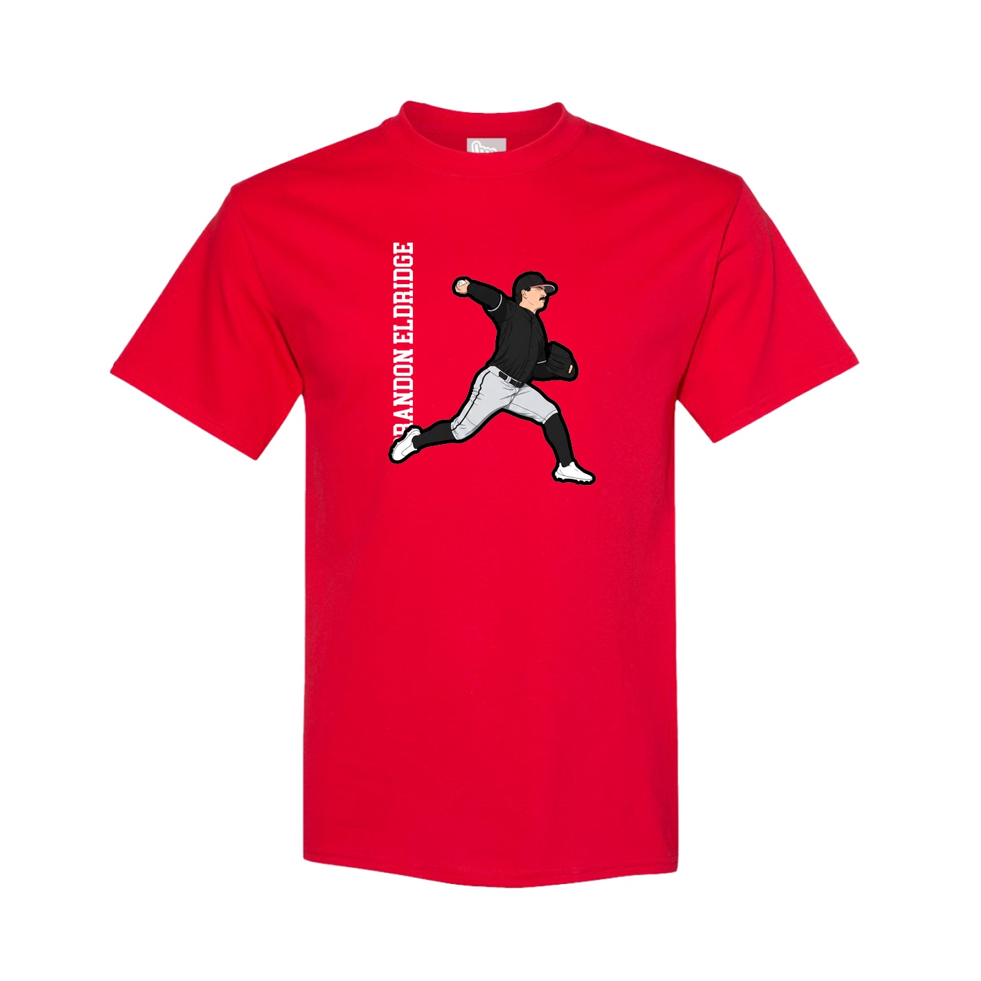 Youth Tee — Name Vertical in Red