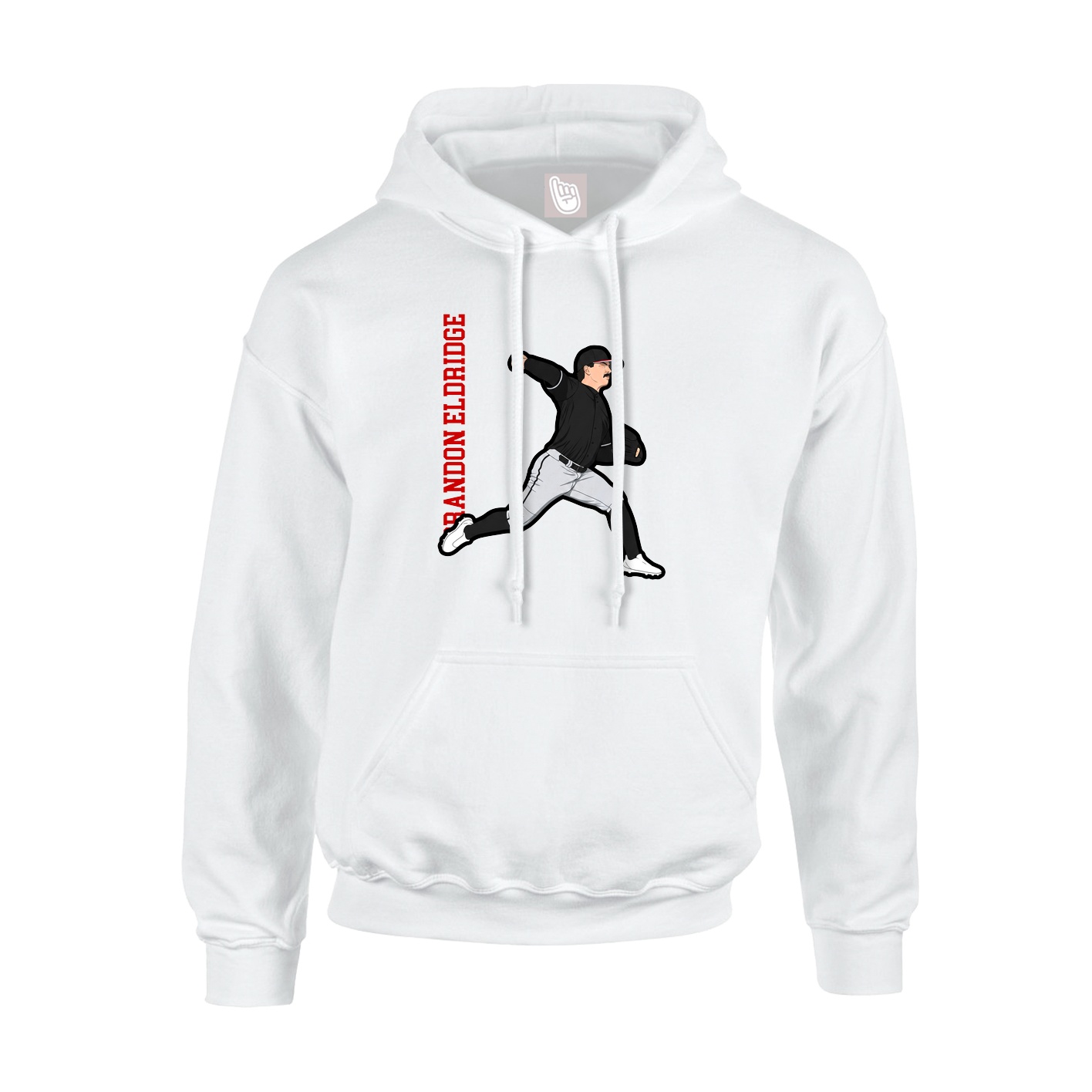 Youth Hoodie — Name Vertical in White