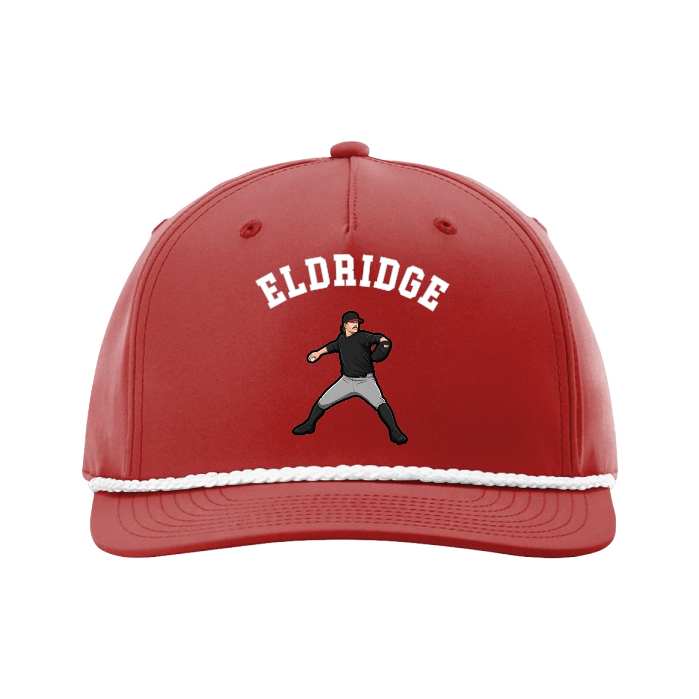 Five-Panel Classic Rope Cap — Shirsey Arch in Red