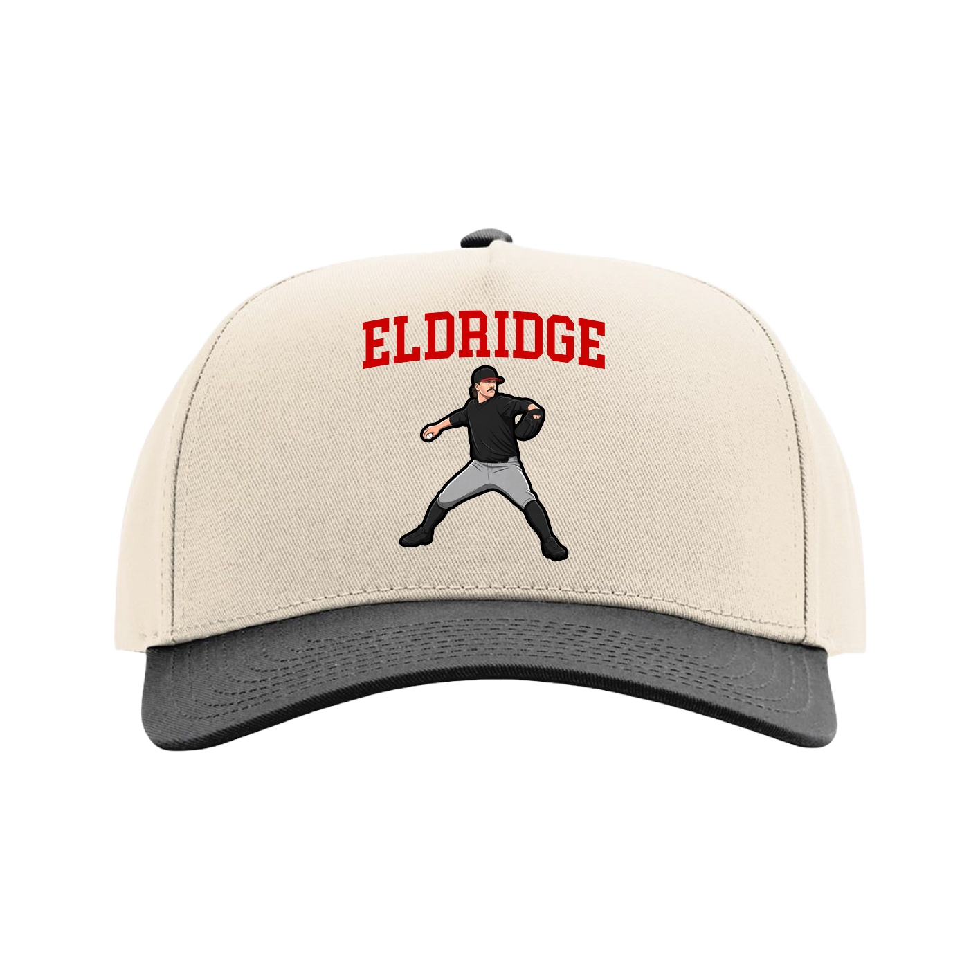 Full Fabric Five-Panel Champ Cap — Shirsey in Cream/Black