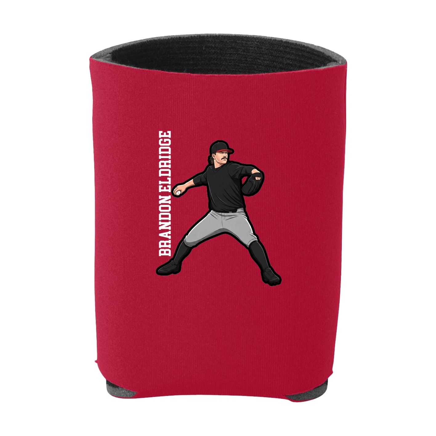 Can Holder — Name Vertical in Red