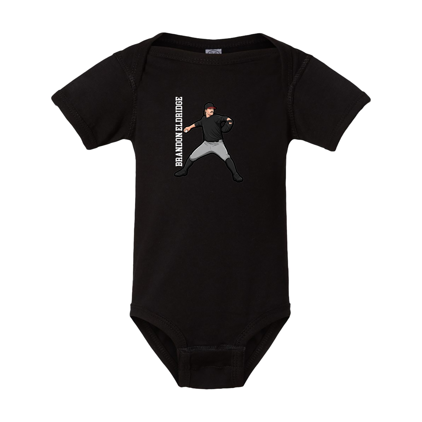 Baby Onesie — Name Vertical in Black