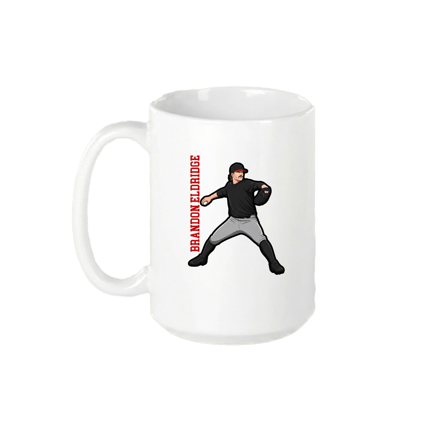 15oz Coffee Mug — Name Vertical in White