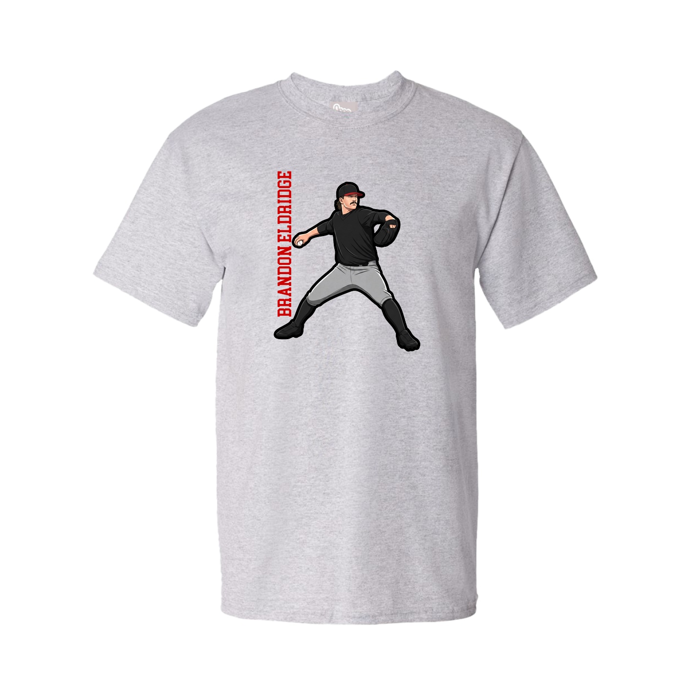 Youth Tee — Name Vertical in Grey