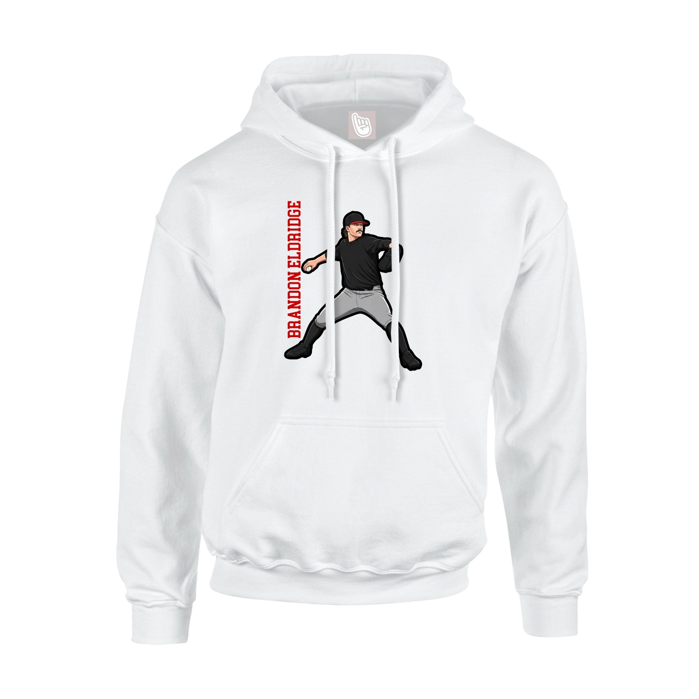 Hoodie — Name Vertical in White