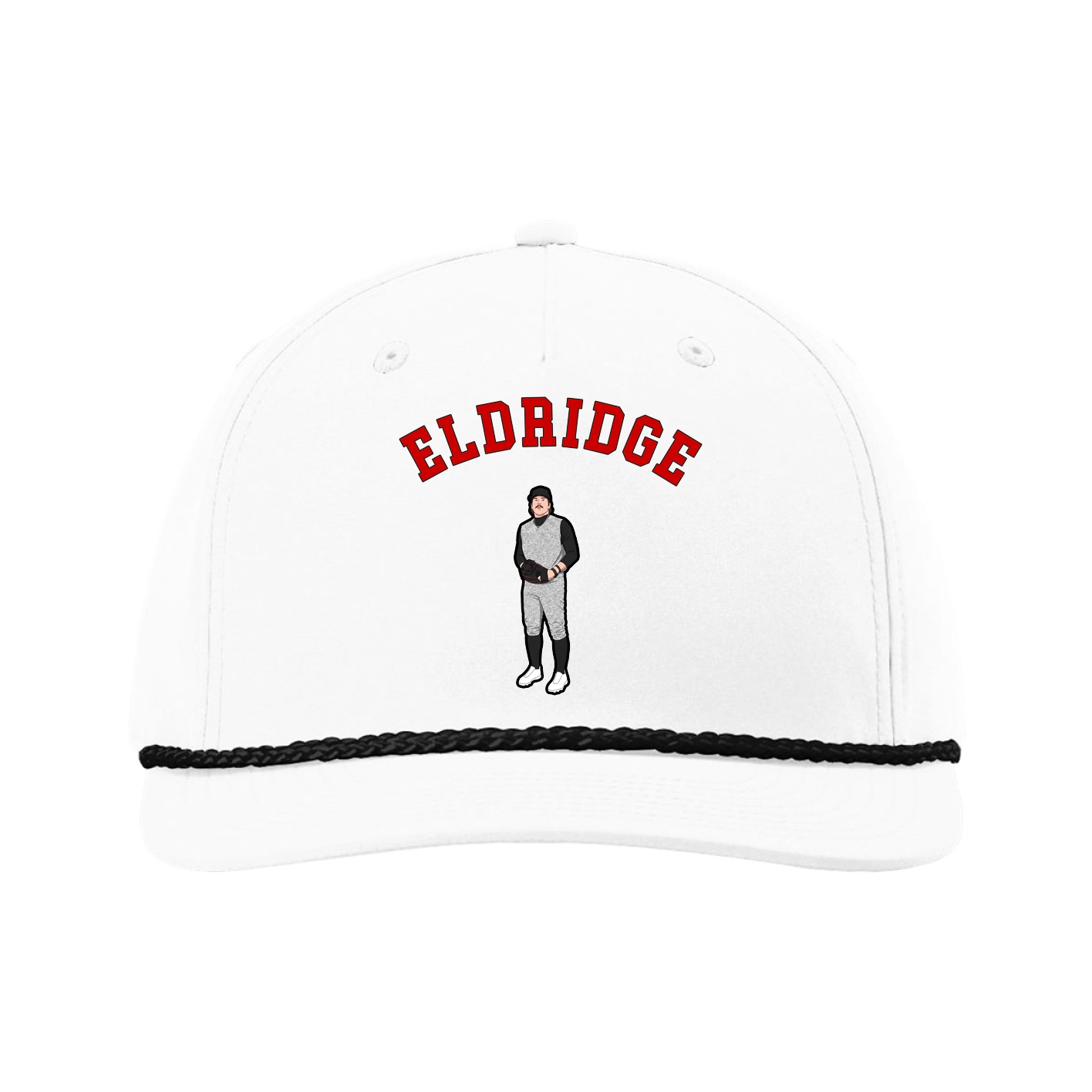 Five-Panel Classic Rope Cap — Shirsey Arch in White