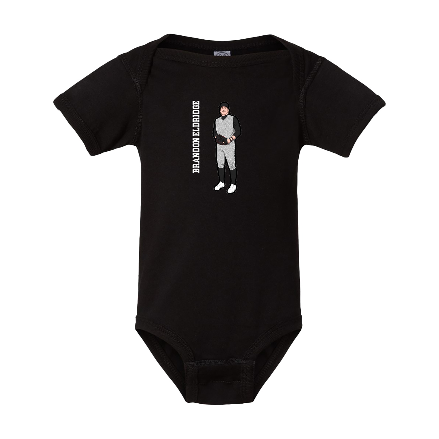 Baby Onesie — Name Vertical in Black