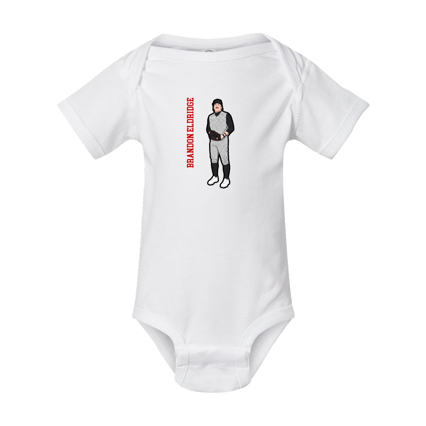 Baby Onesie — Name Vertical in White