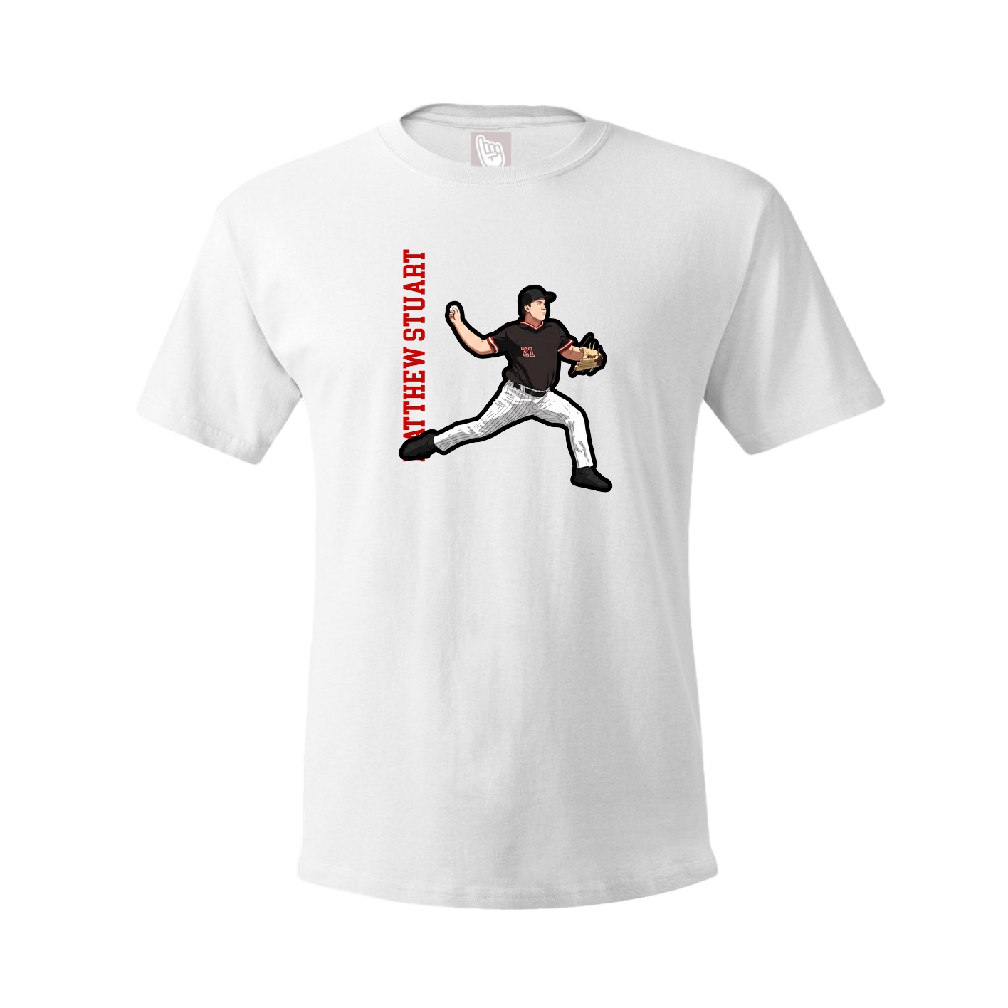 Tee — Name Vertical in White
