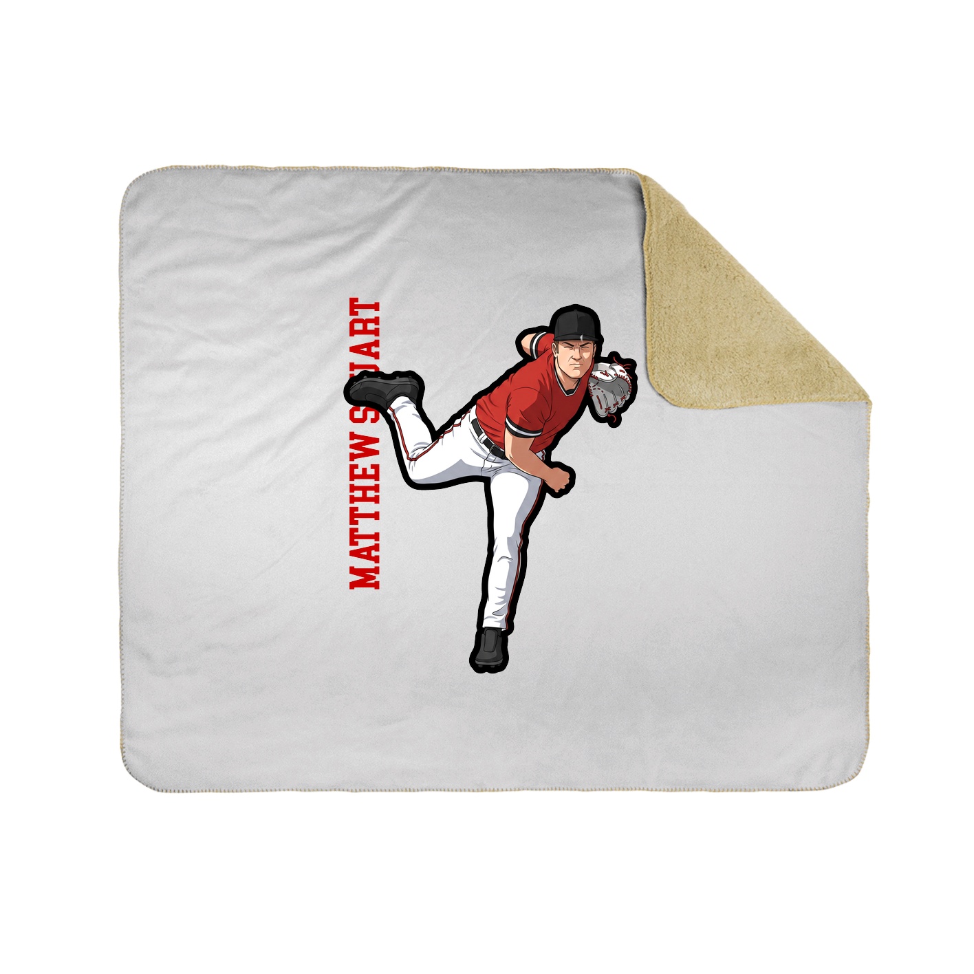Throw Blanket — Name Vertical in White