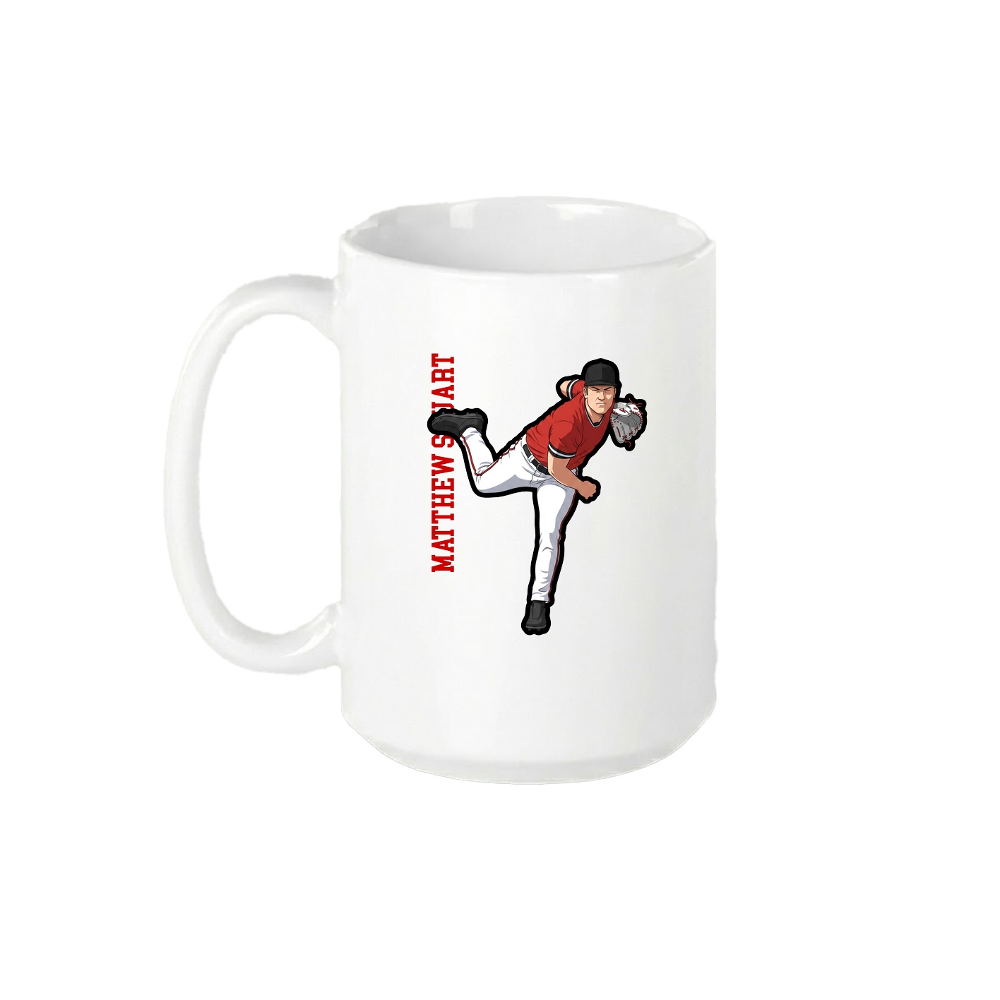 15oz Coffee Mug — Name Vertical in White