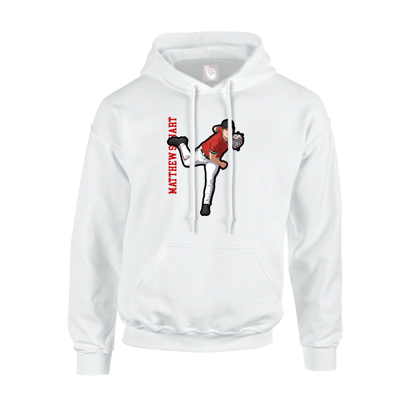 Hoodie — Name Vertical in White