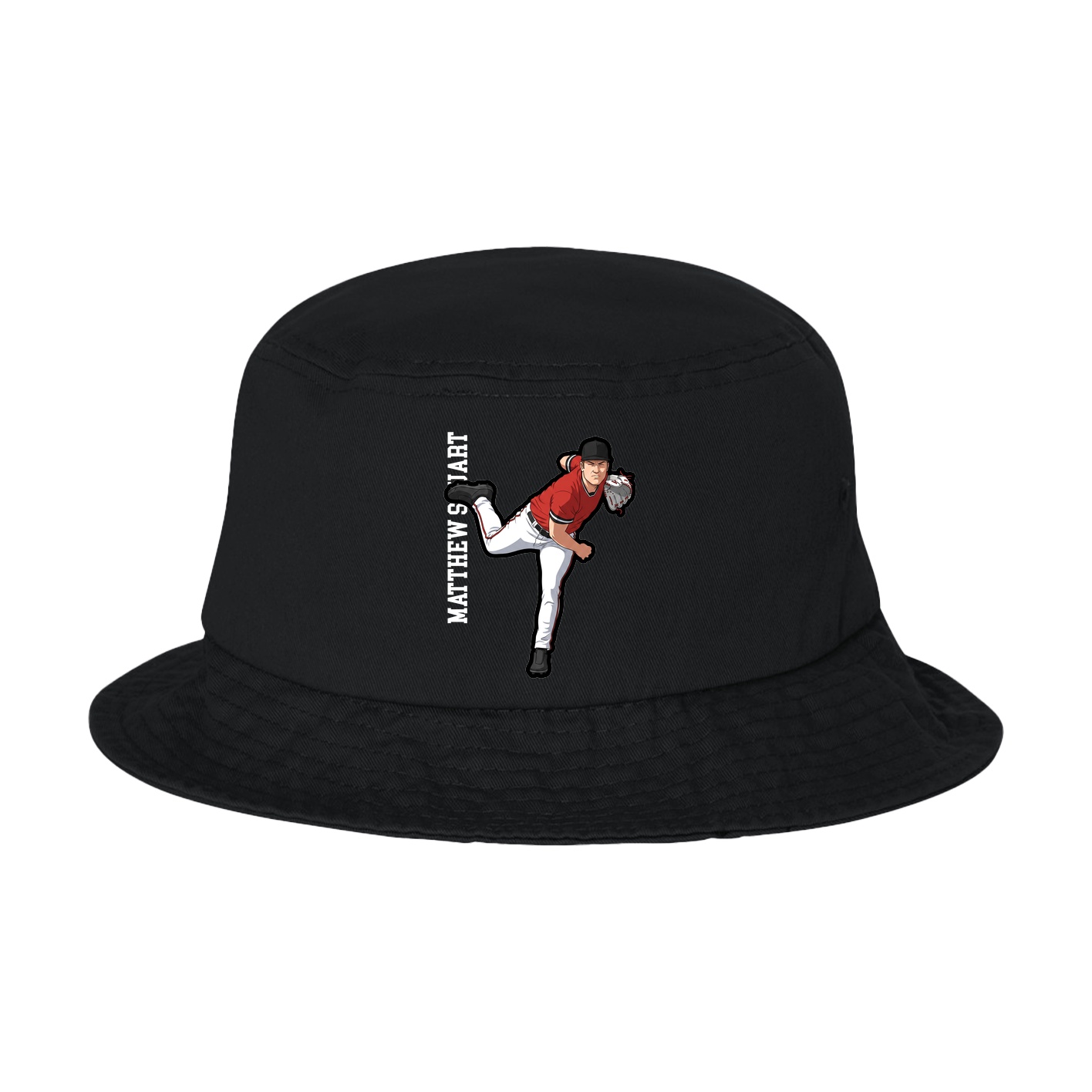 Bucket Cap — Name Vertical in Black