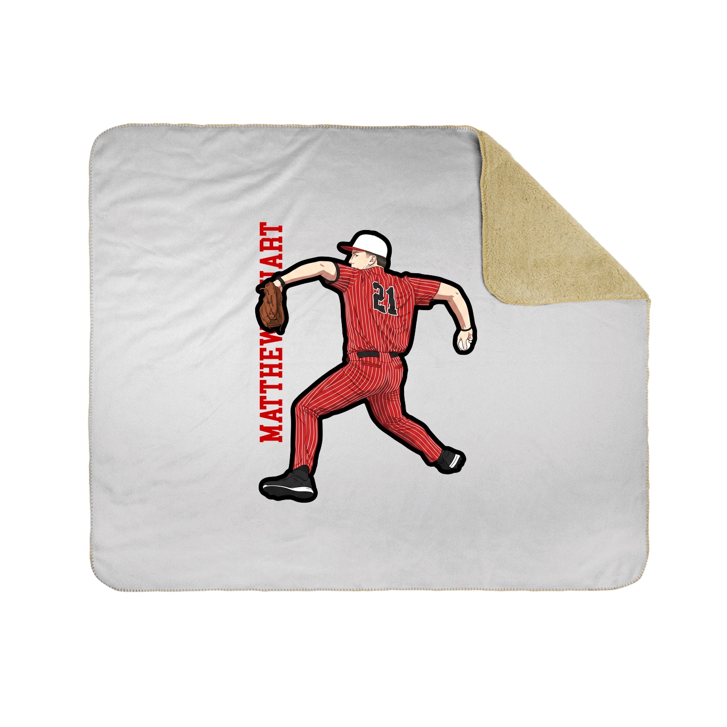 Throw Blanket — Name Vertical in White