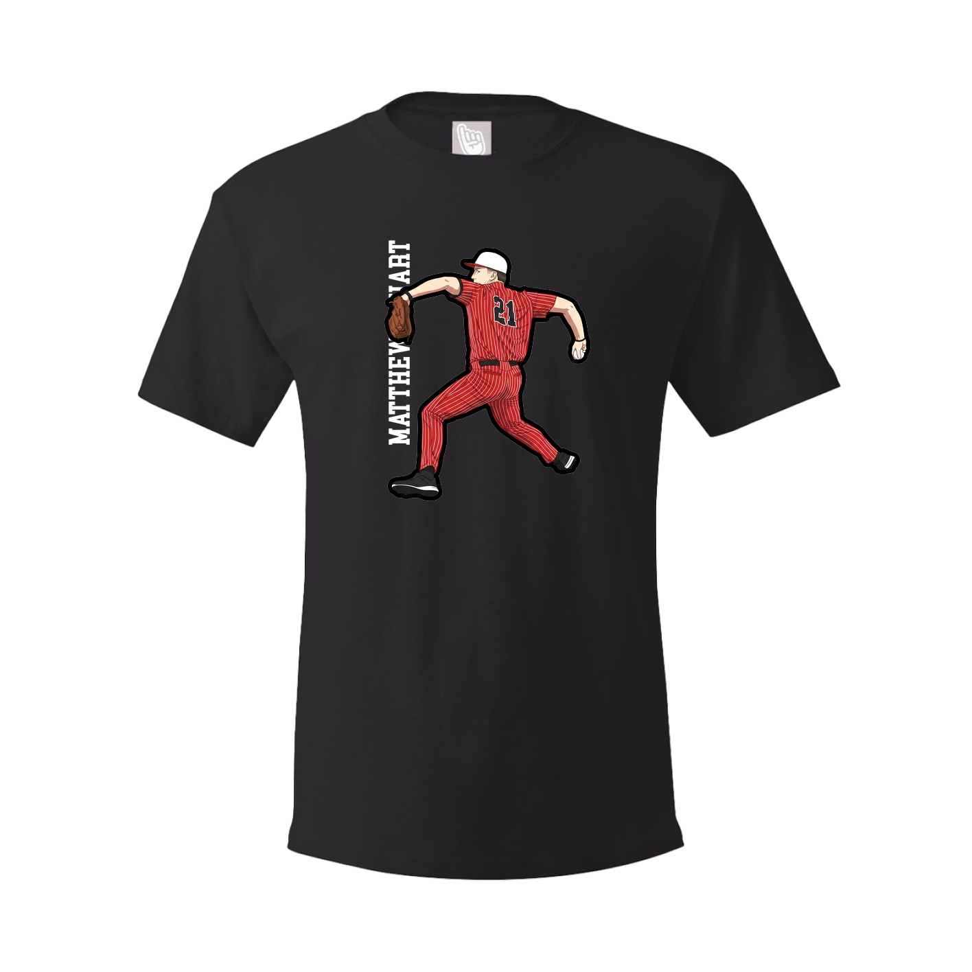 Youth Tee — Name Vertical in Black