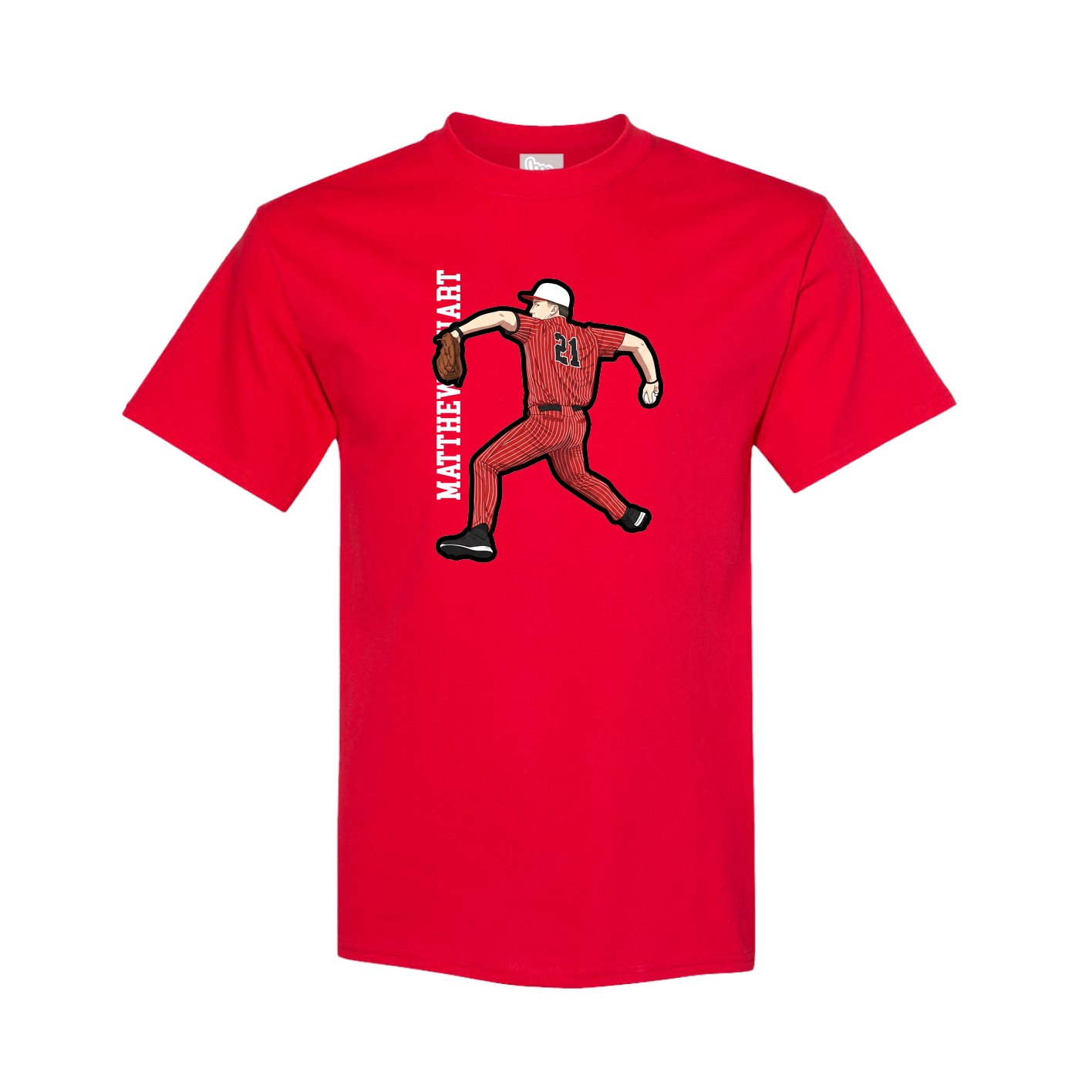 Youth Tee — Name Vertical in Red