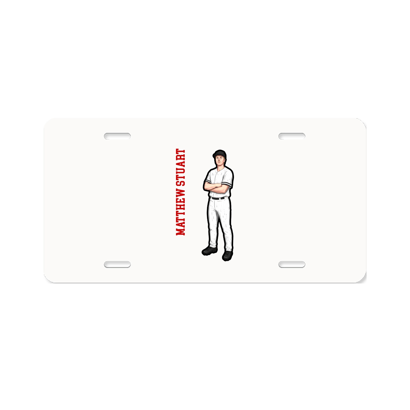 License Plate — Name Vertical in Classic