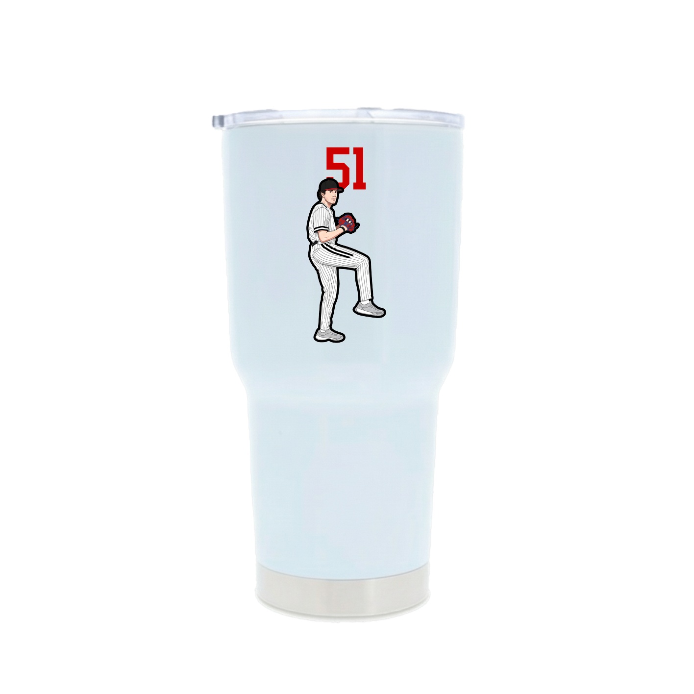 30oz Stainless Steel Tumbler — Number Top in White