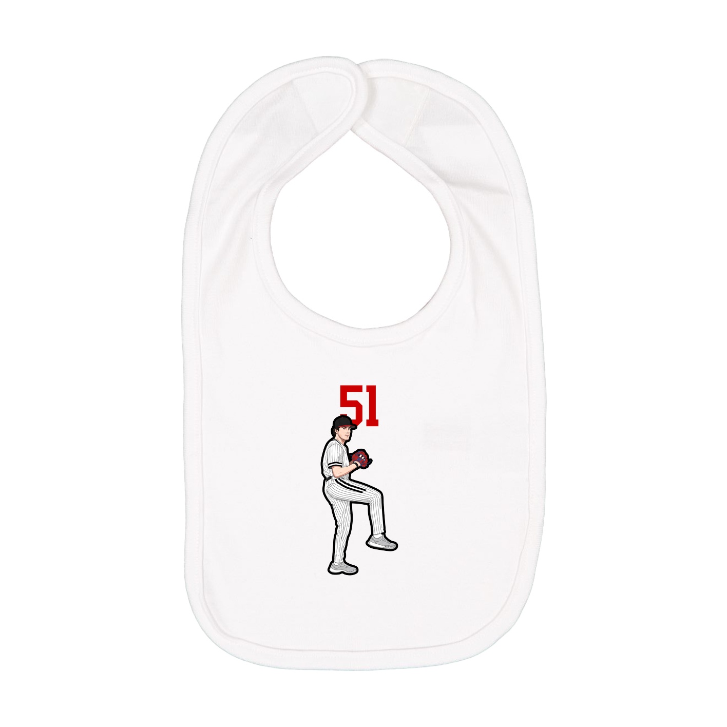 Infant Bib — Number Top in White