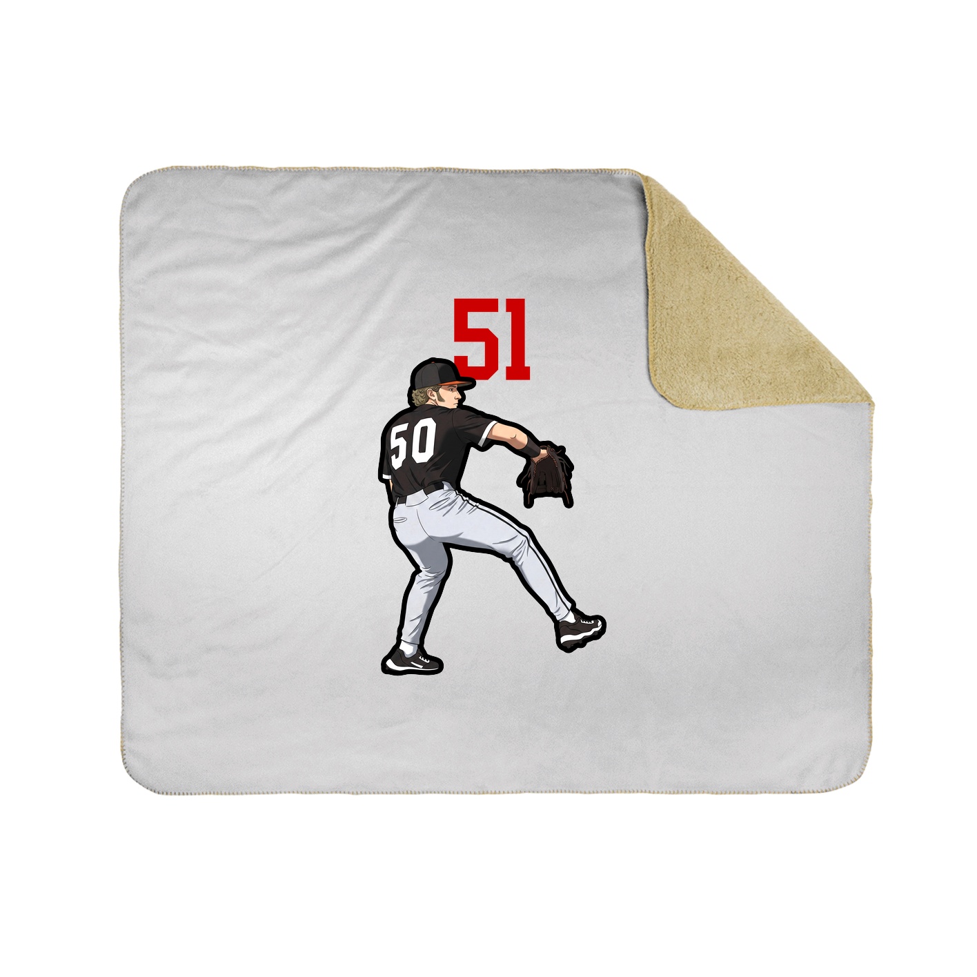 Throw Blanket — Number Top in White