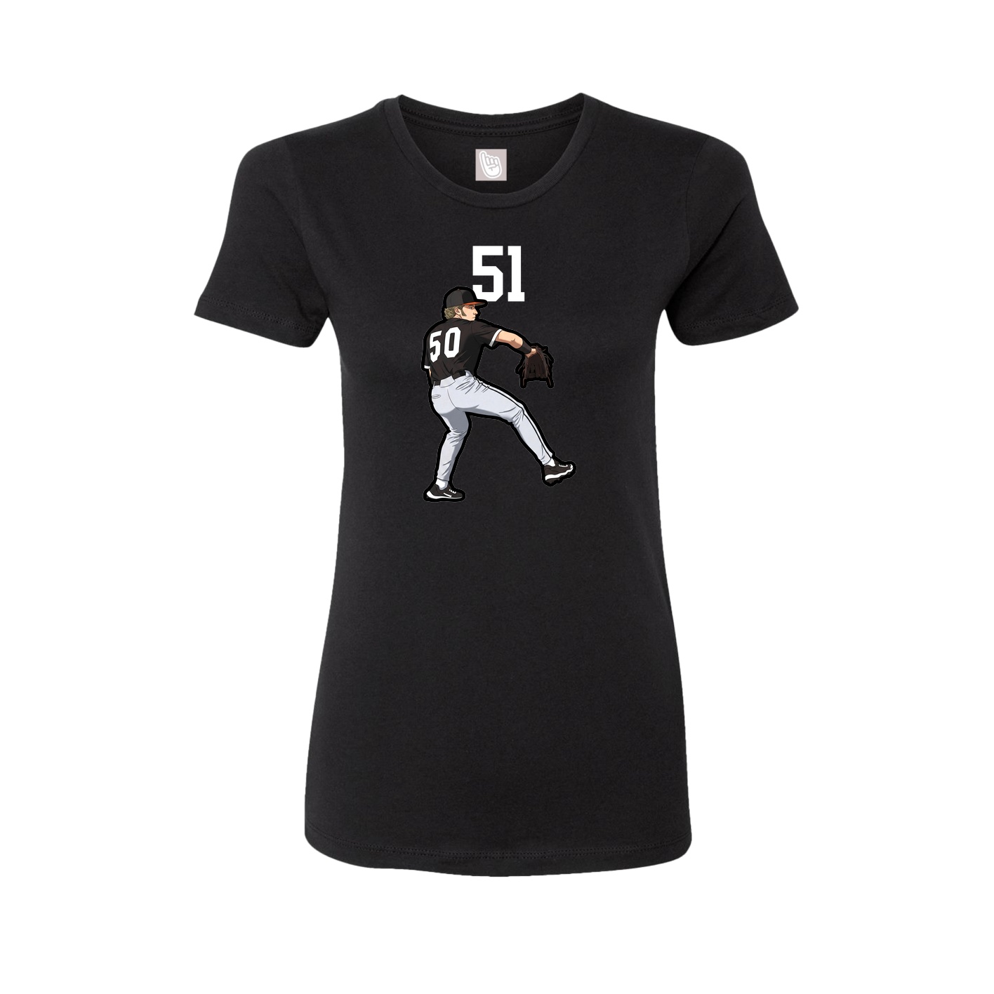 Fitted Women's Tee — Number Top in Black
