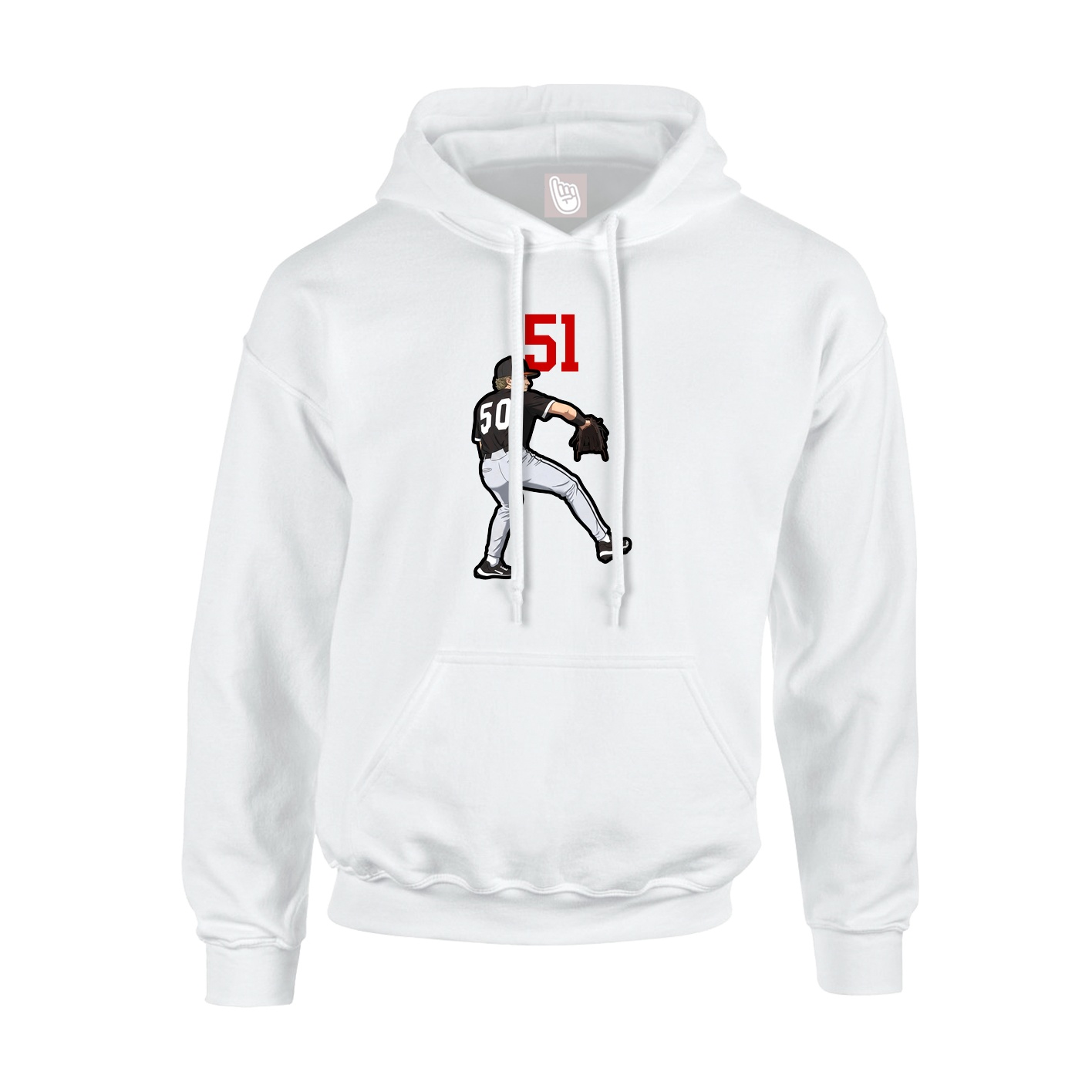 Hoodie — Number Top in White
