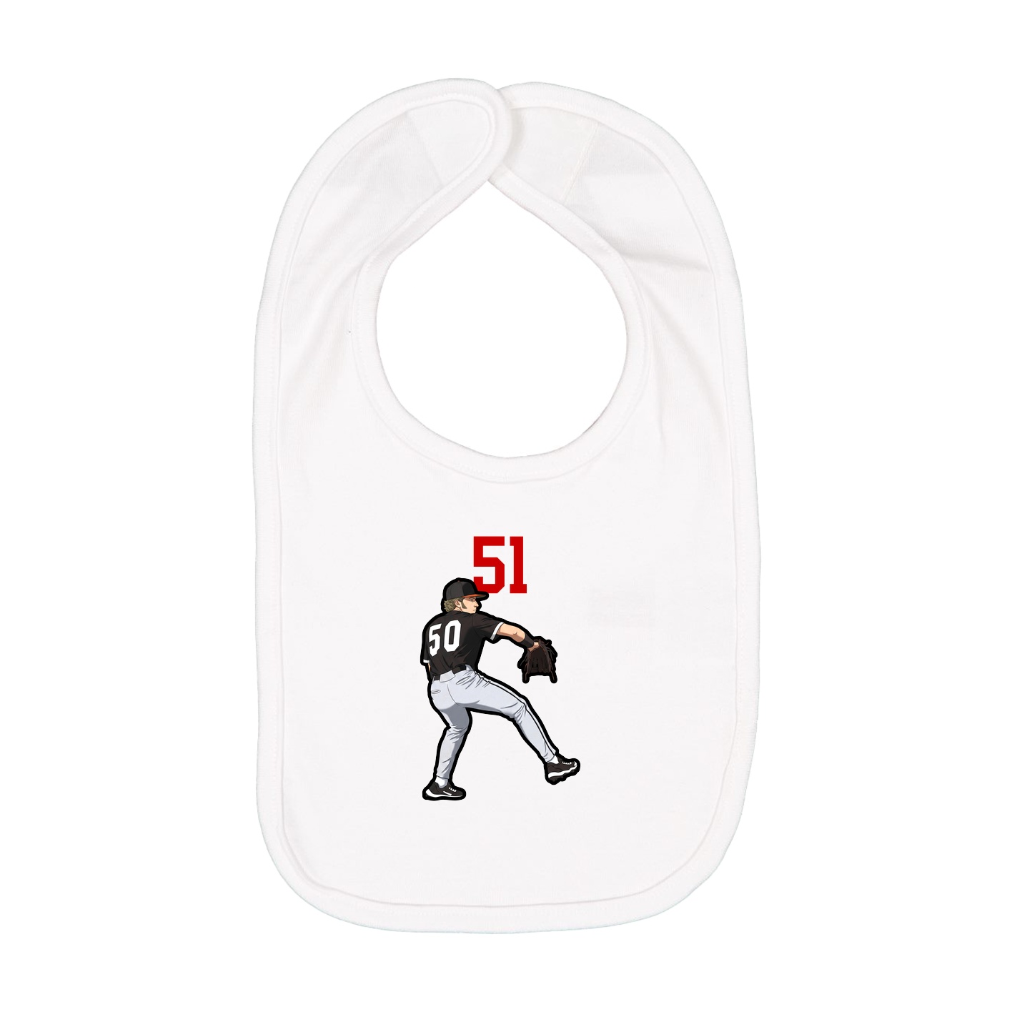 Infant Bib — Number Top in White