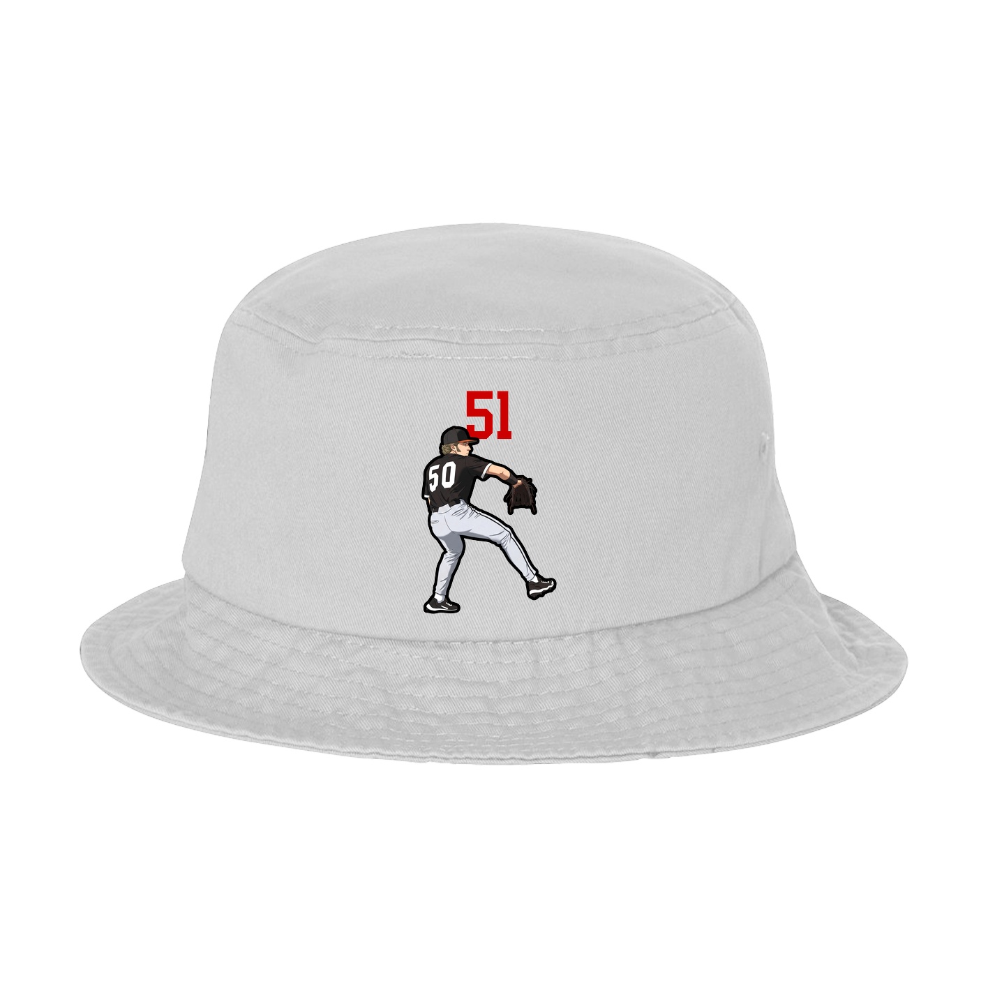 Bucket Cap — Number Top in White