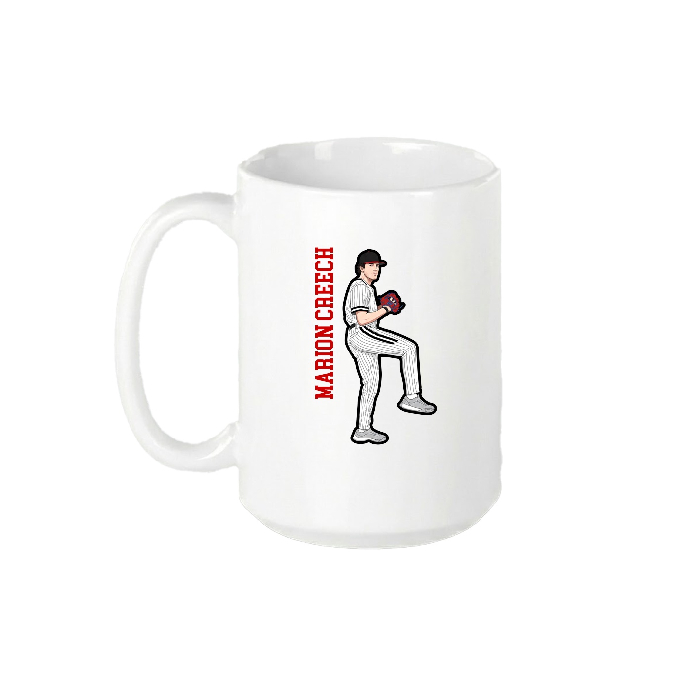 15oz Coffee Mug — Name Vertical in White