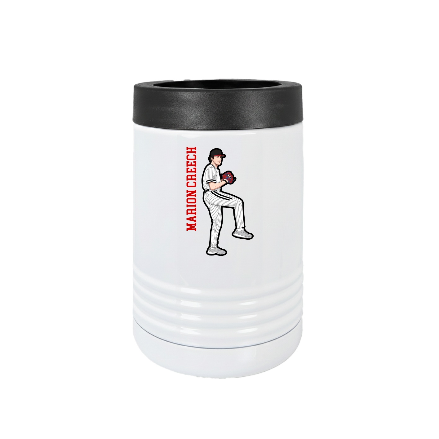 Beverage Holder — Name Vertical in White