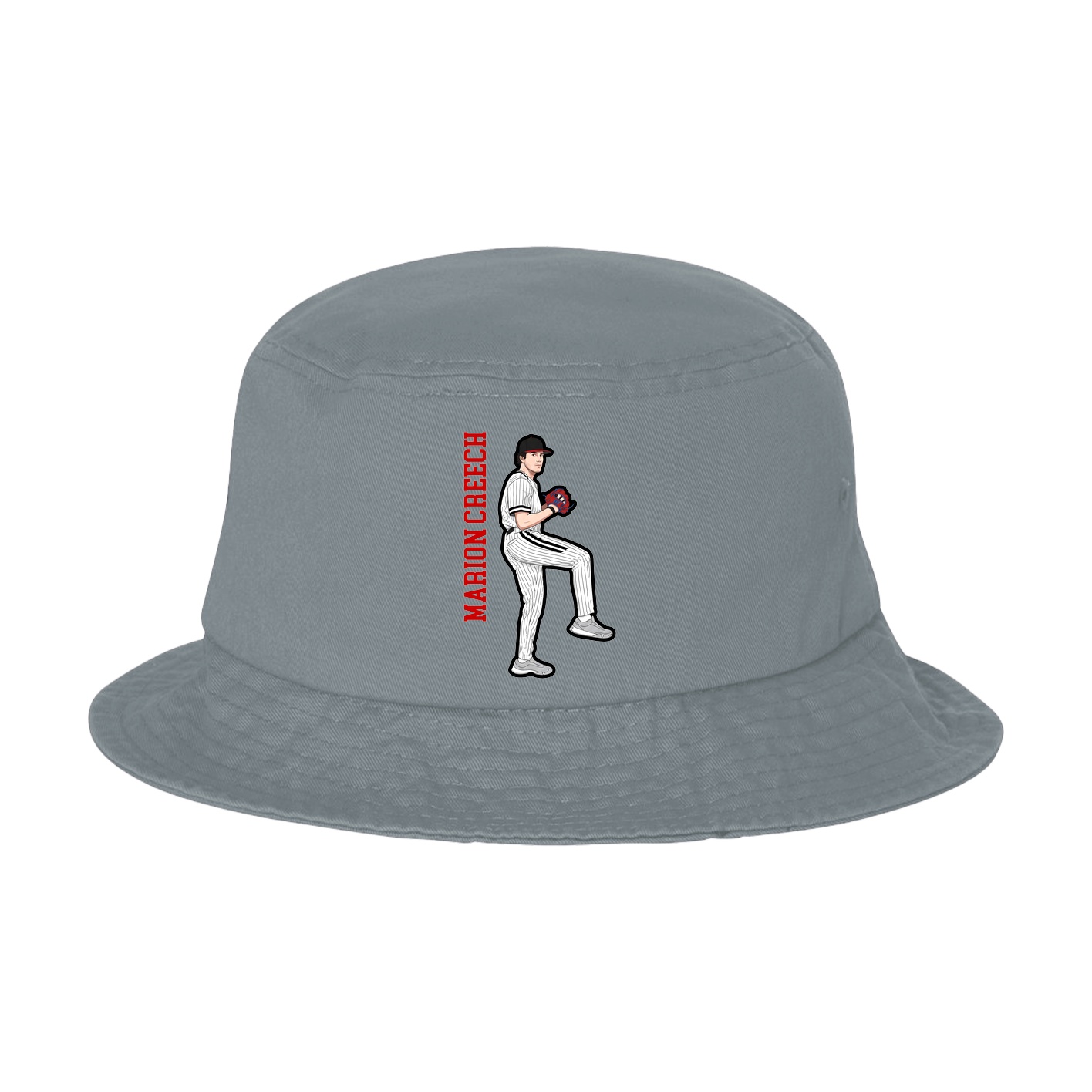 Bucket Cap — Name Vertical in Grey