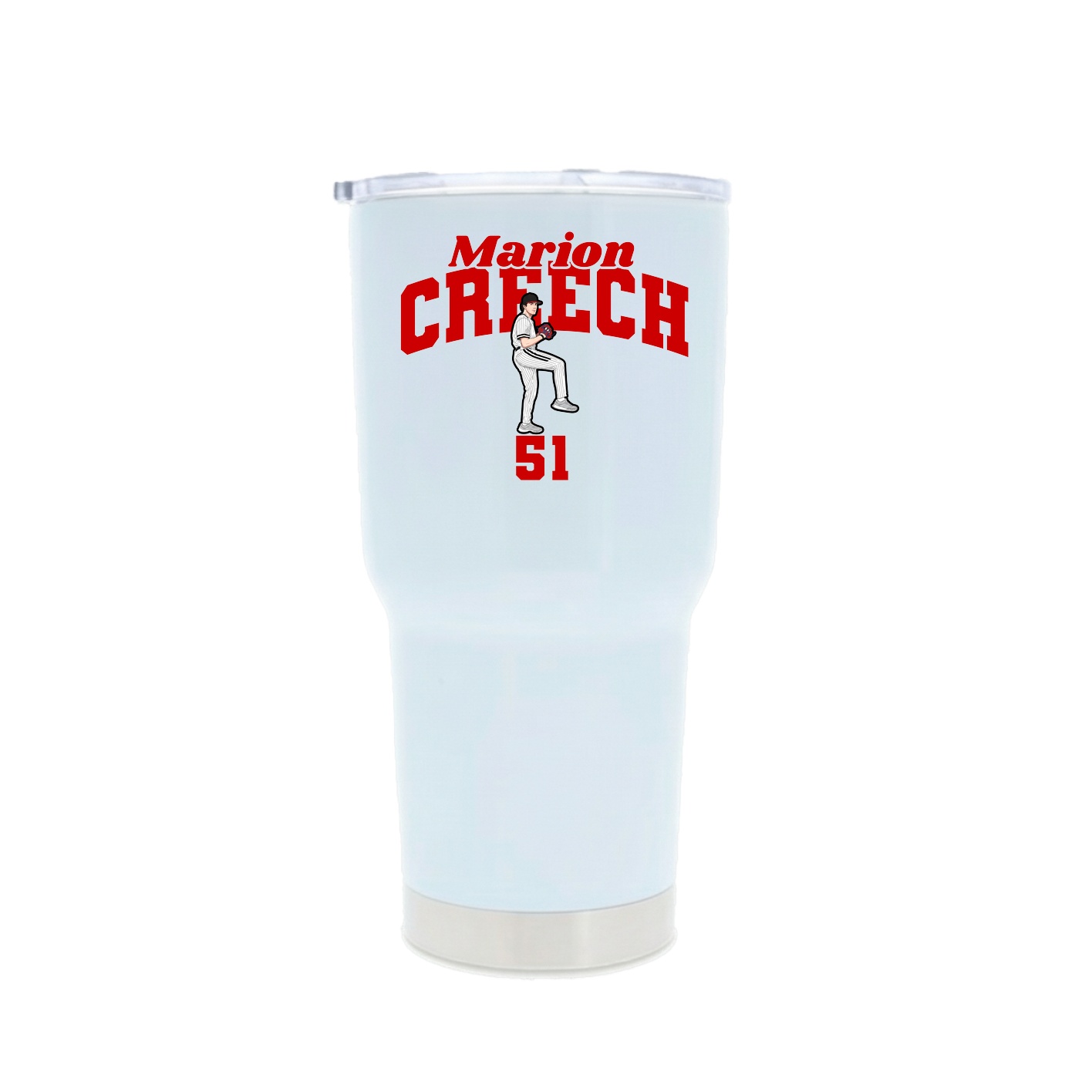 30oz Stainless Steel Tumbler — Signature Arch in White
