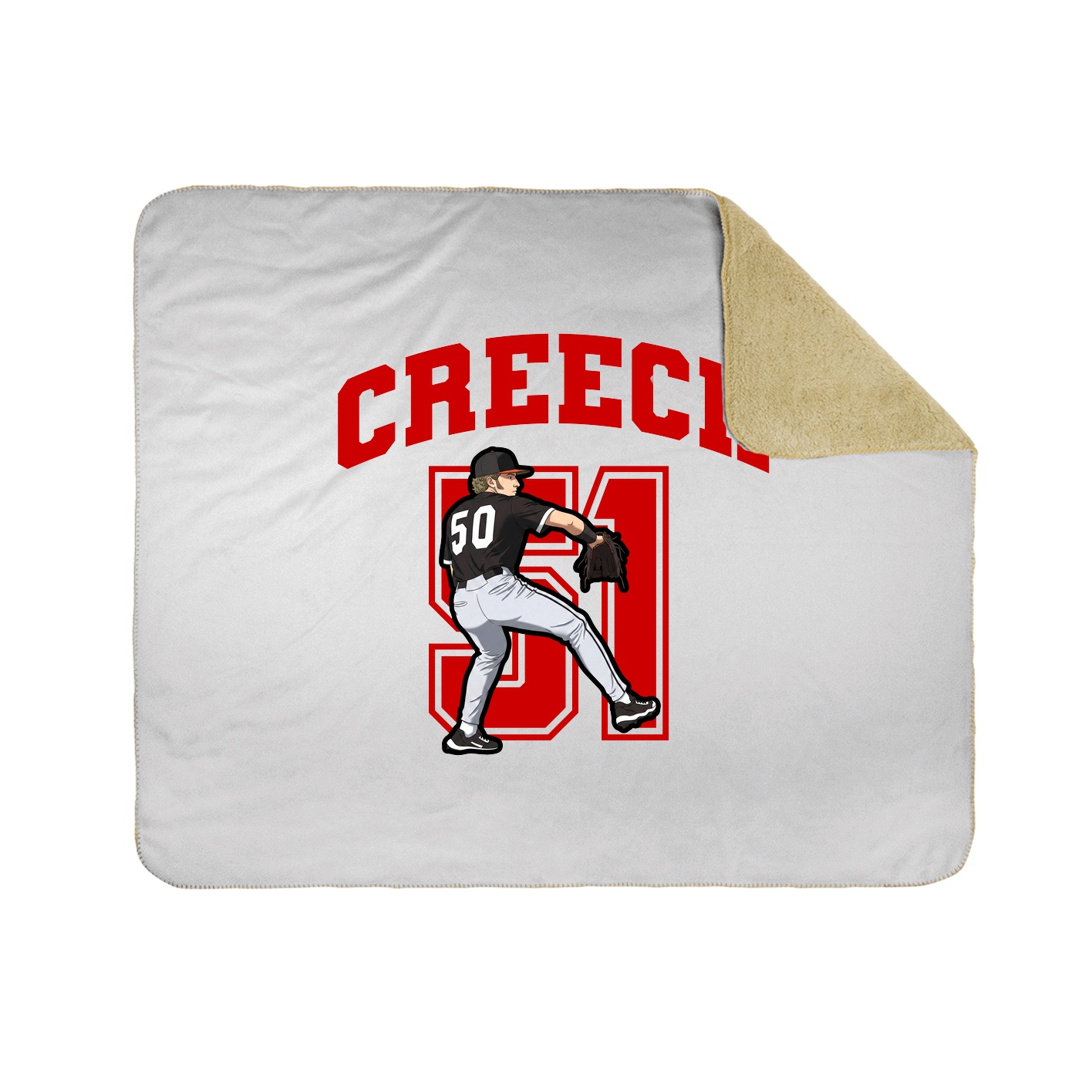 Throw Blanket — Number in White