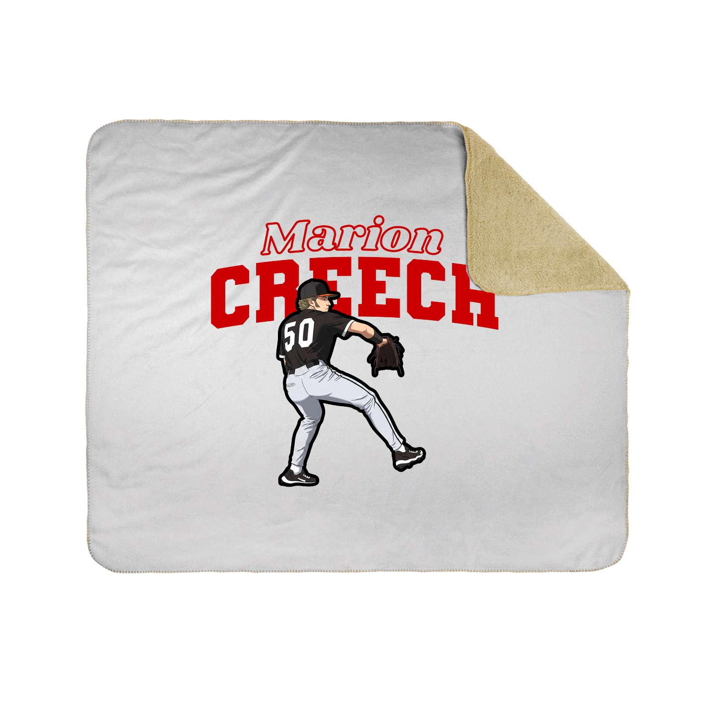 Throw Blanket — Name Arch in White