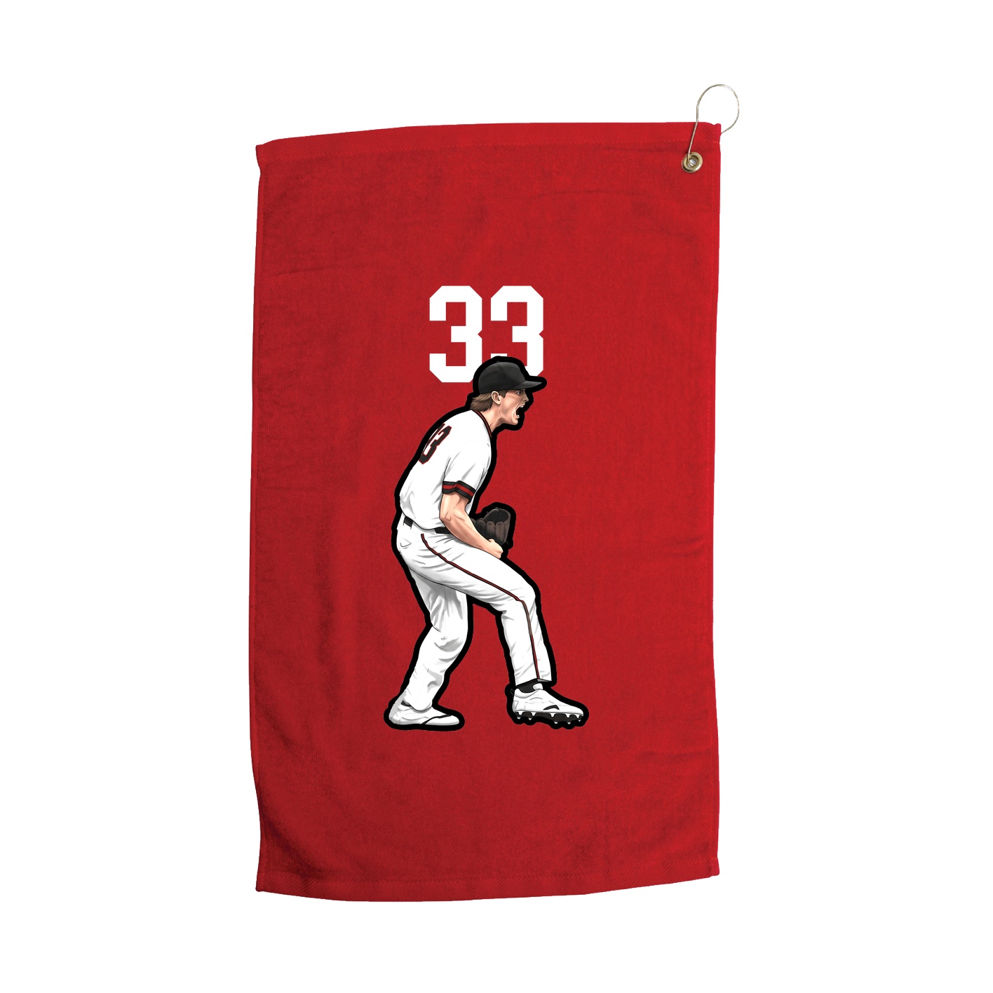 Golf Towel — Number Top in Red