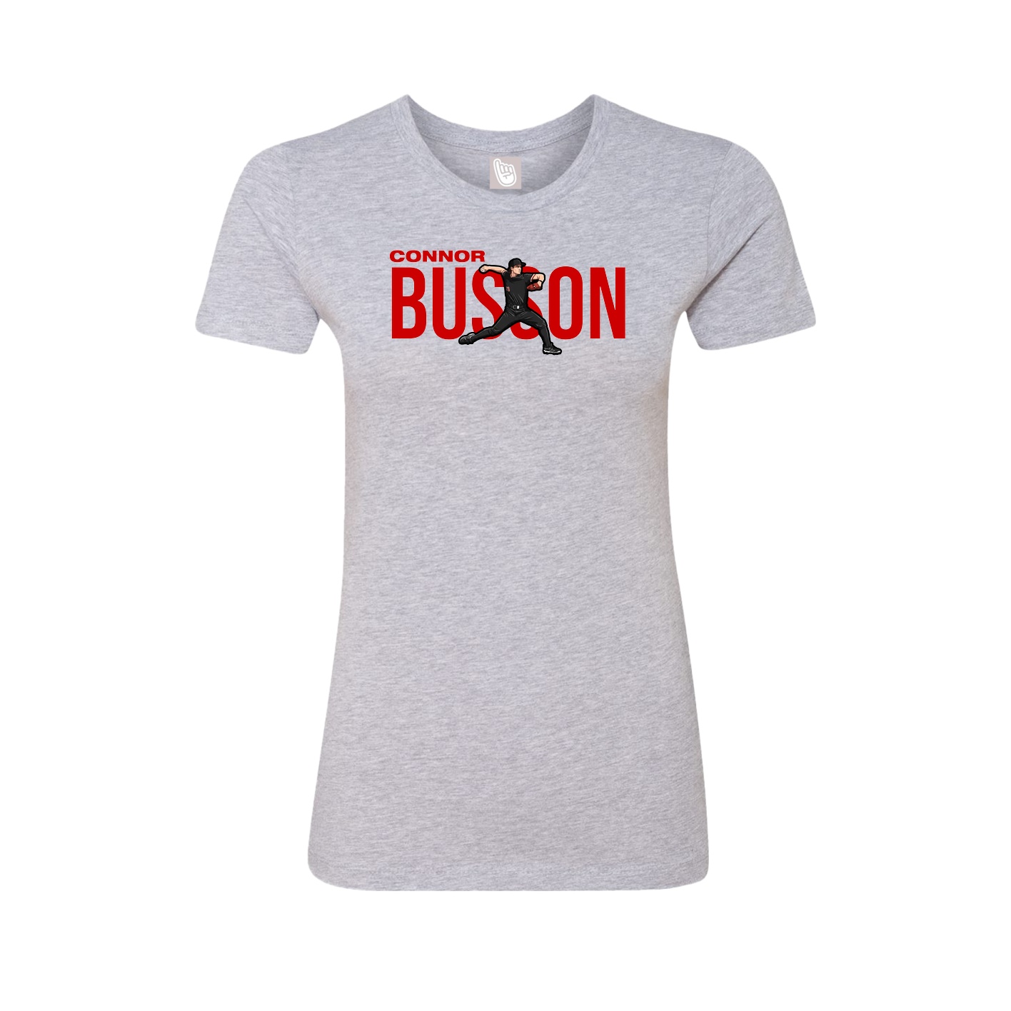 Fitted Women's Tee — Player Name in Grey