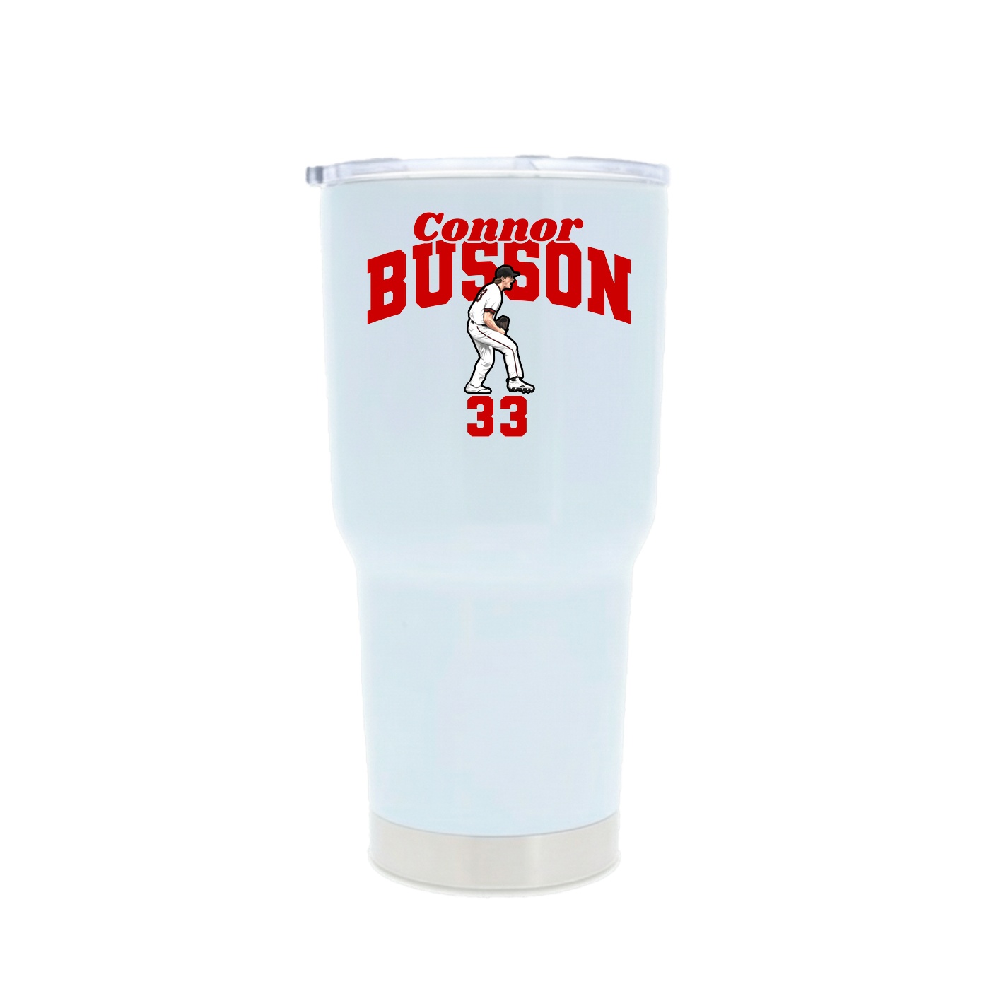 30oz Stainless Steel Tumbler — Signature Arch in White