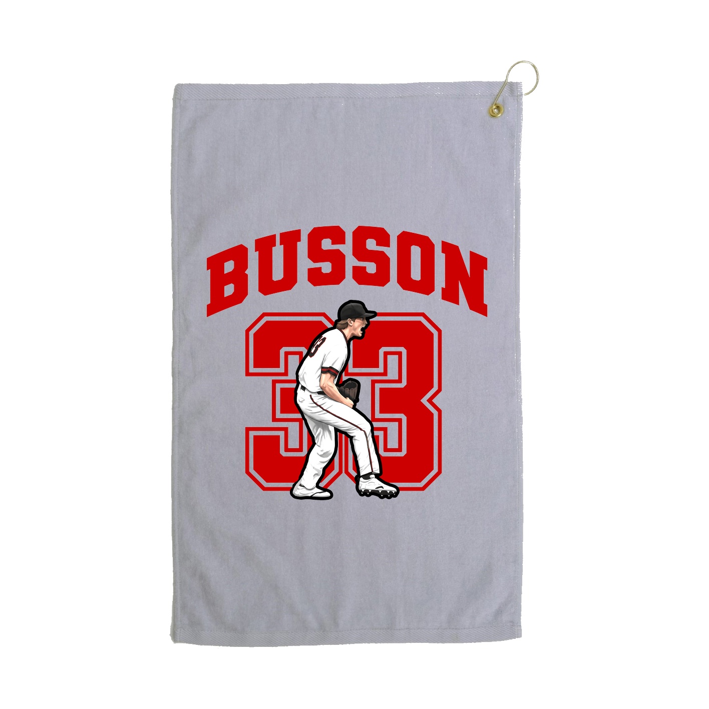 Golf Towel — Number in Grey