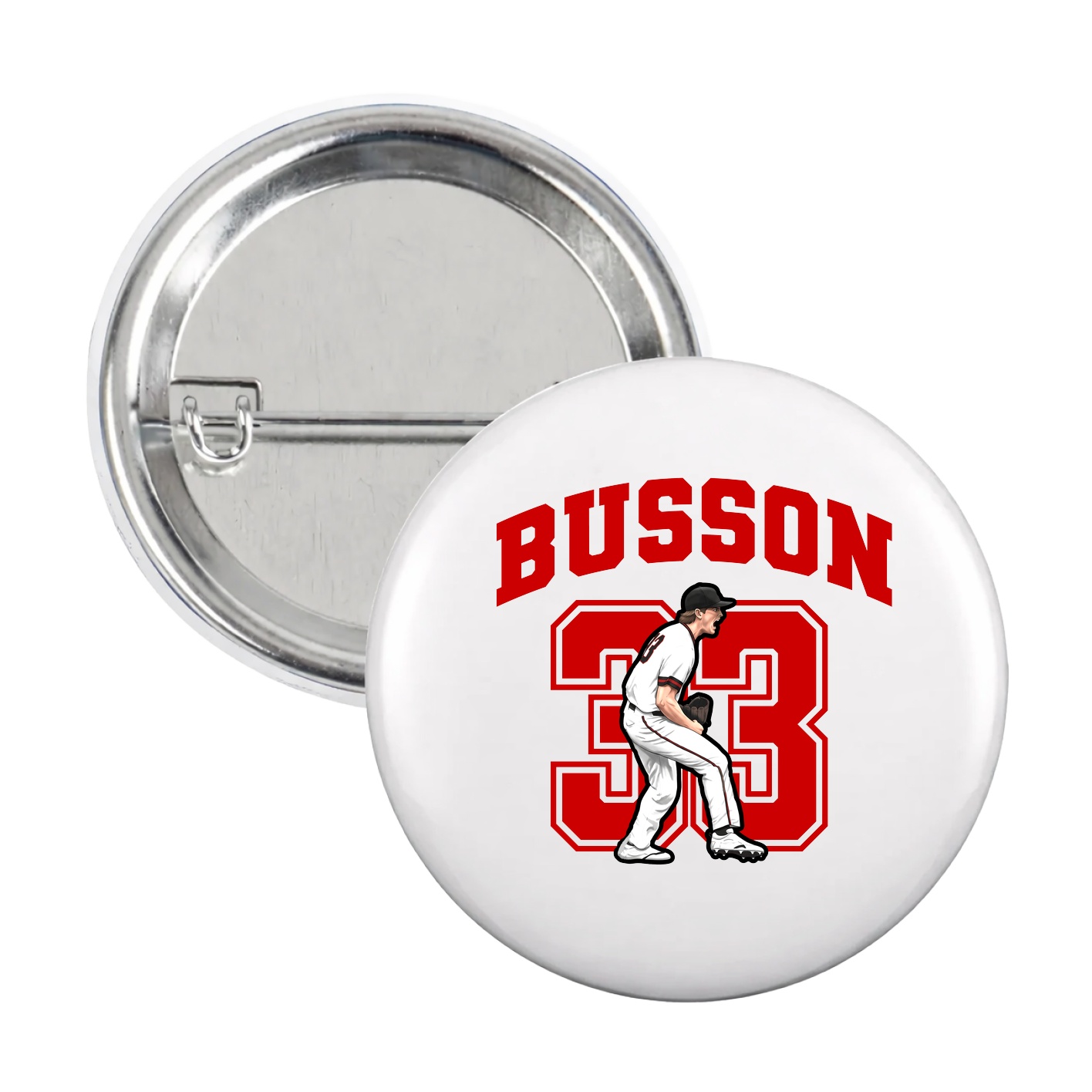 Game Day Button — Number in White