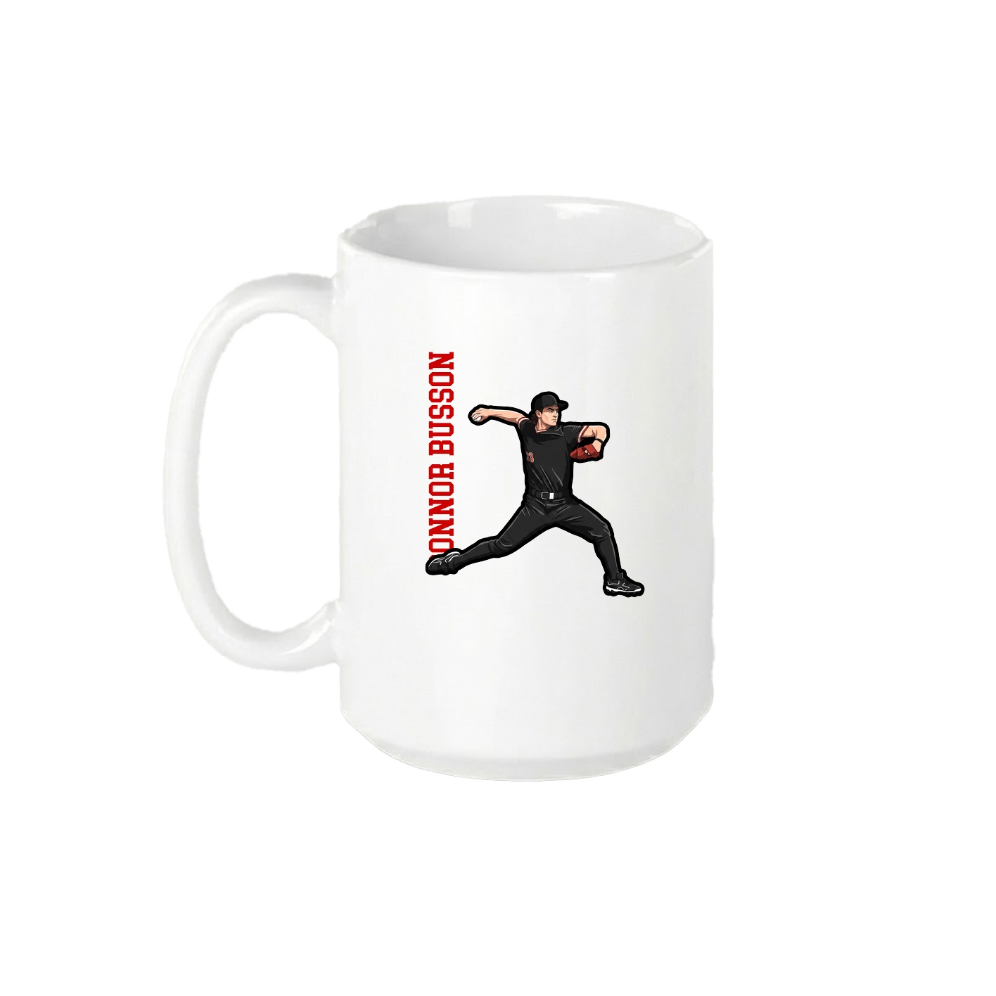15oz Coffee Mug — Name Vertical in White