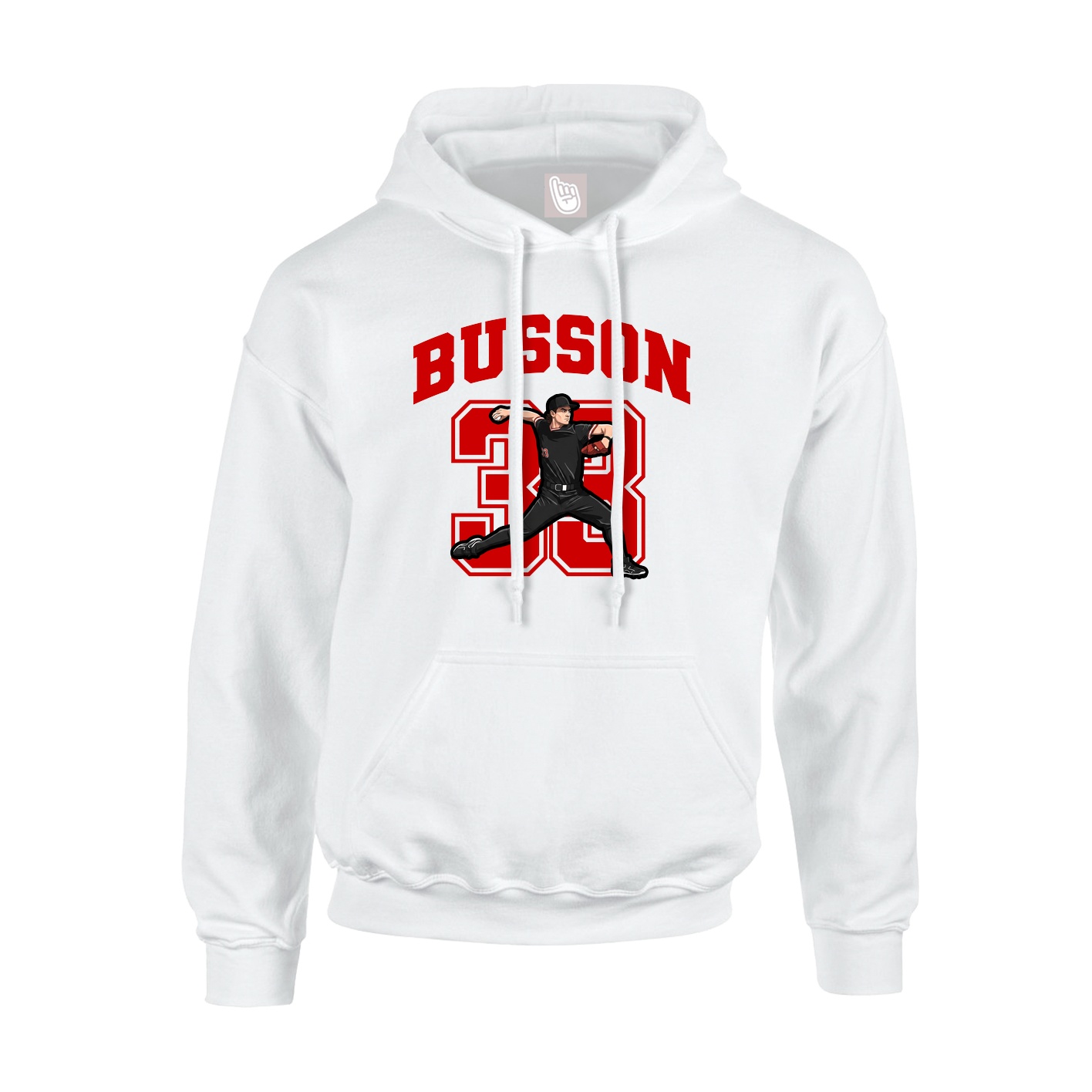 Youth Hoodie — Number in White