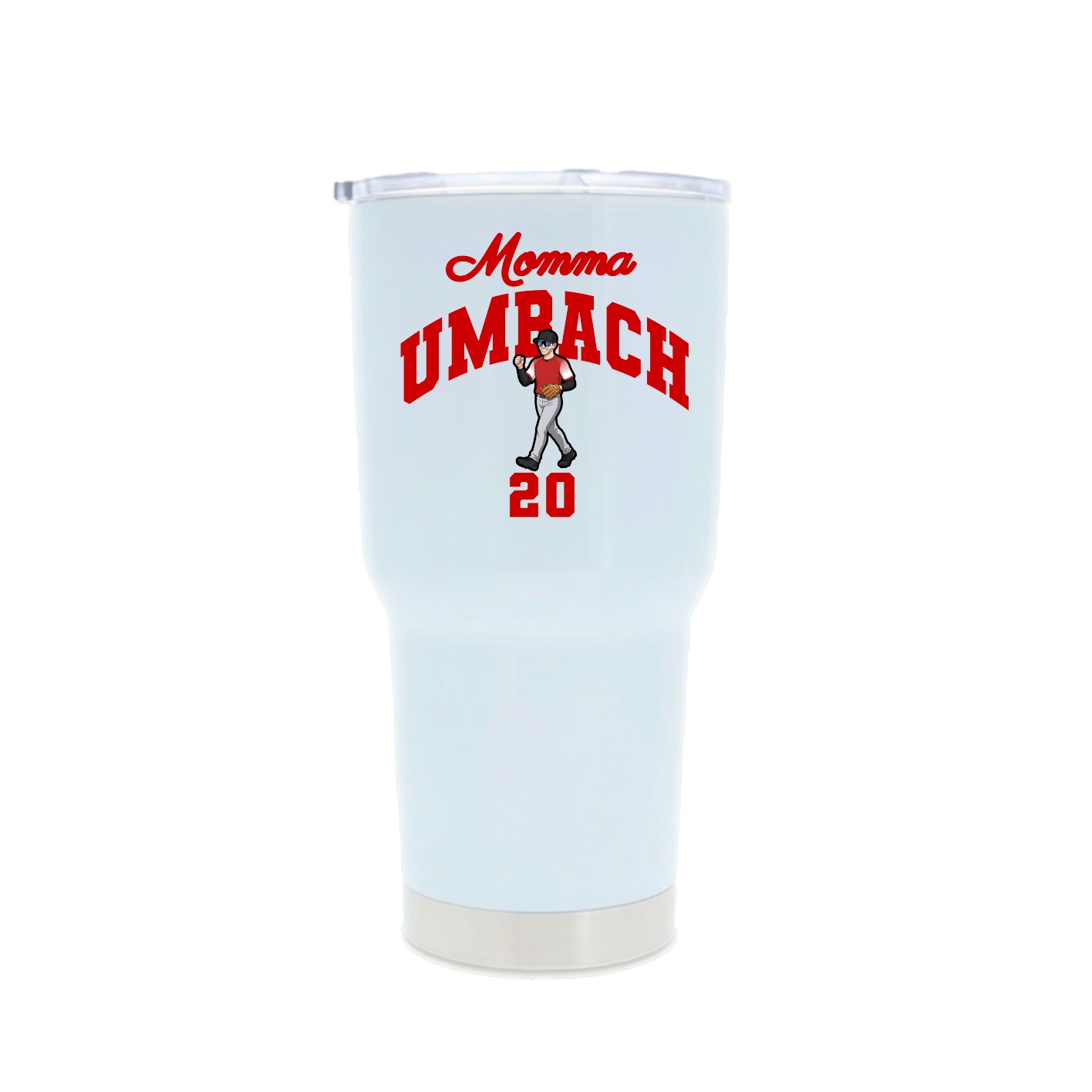 30oz Stainless Steel Tumbler — Mothers Day Arch in White