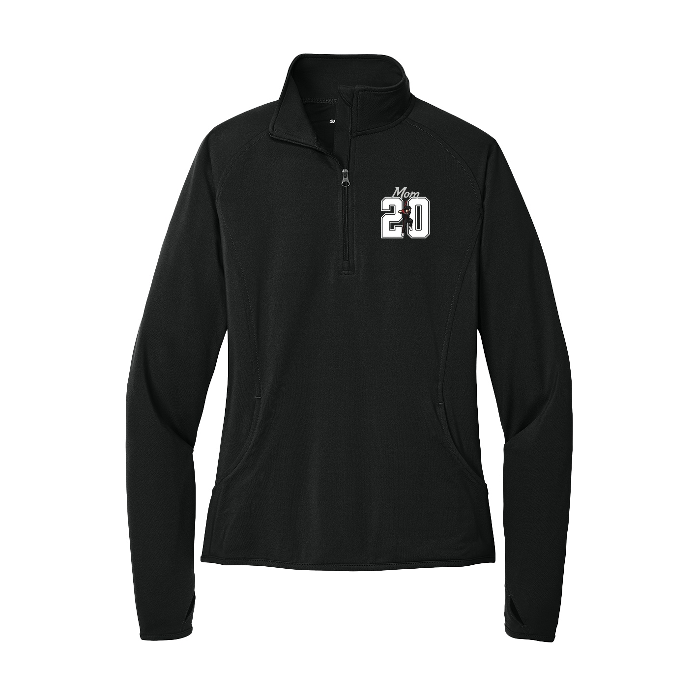 Women's Q-Zip Pullover — Mothers Day Shirsey in Black