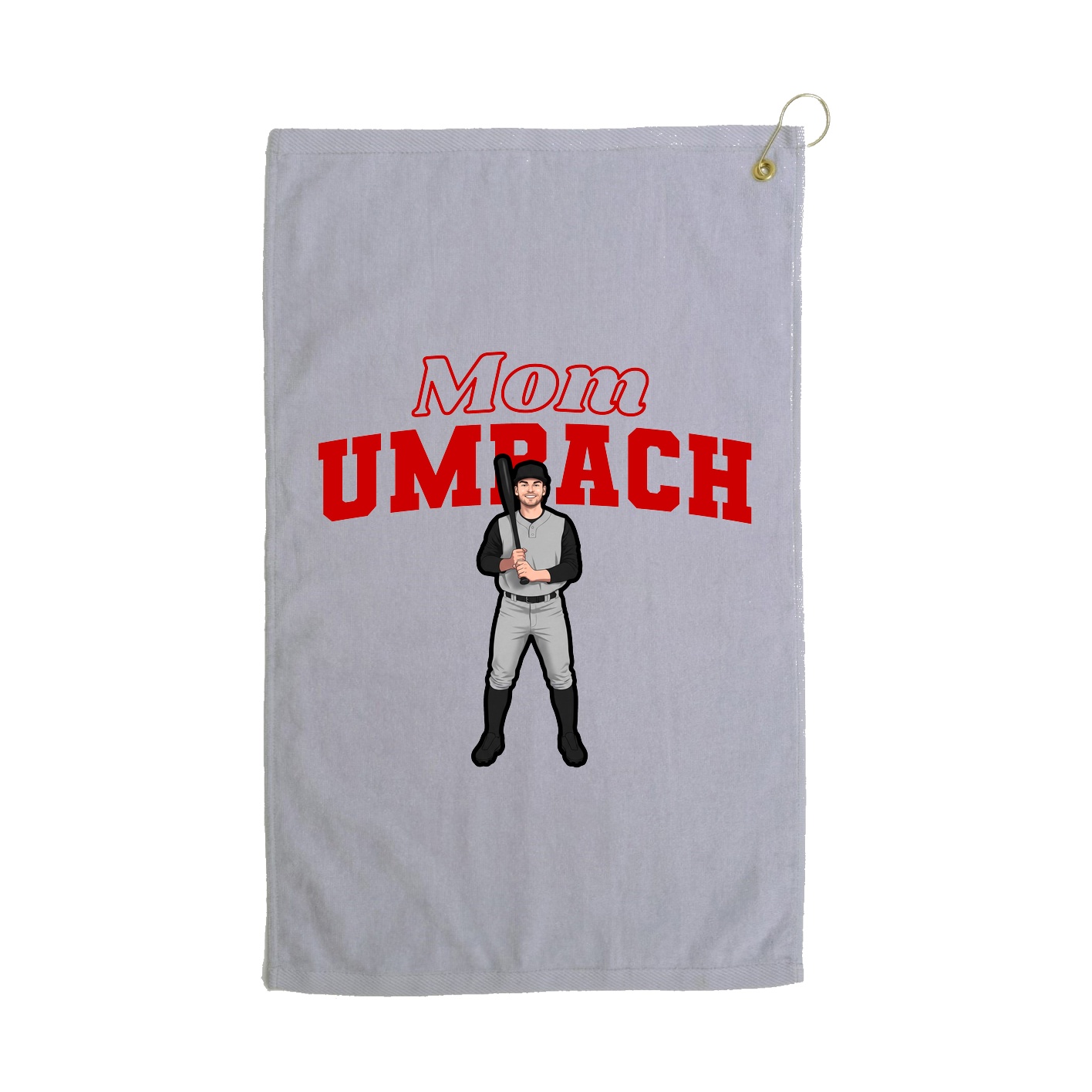 Golf Towel — Mothers Day Block in Grey