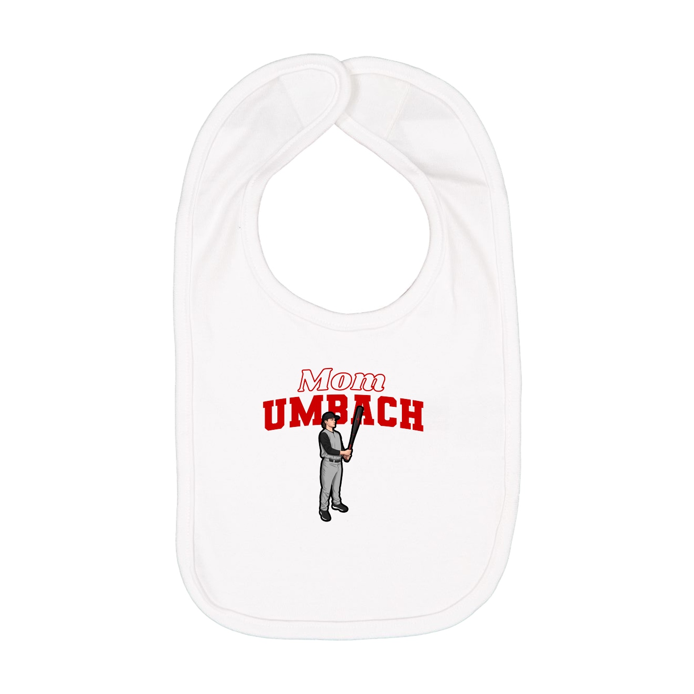 Infant Bib — Mothers Day Block in White