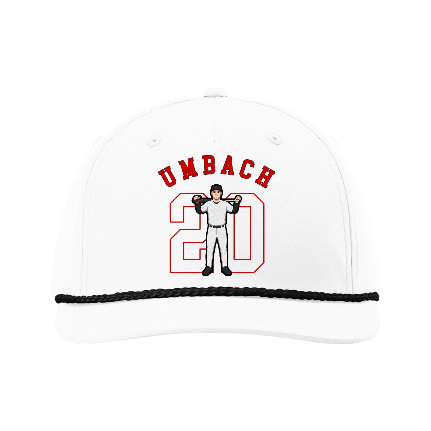 Five-Panel Classic Rope Cap — Shirsey Arch in White